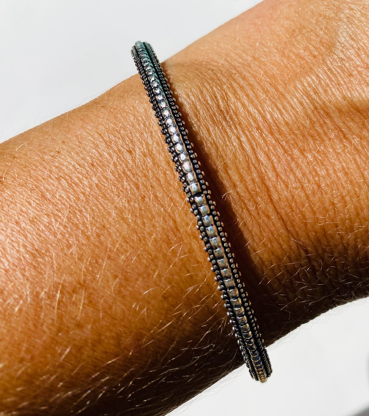 Sterling Silver (925) Tribal Bangle Bracelets