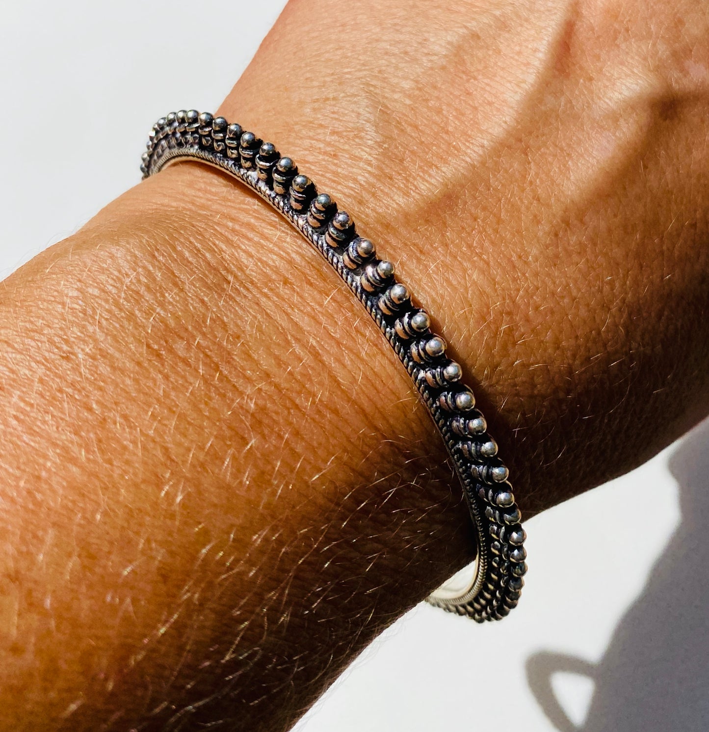 Sterling Silver (925) Tribal Bangle Bracelet