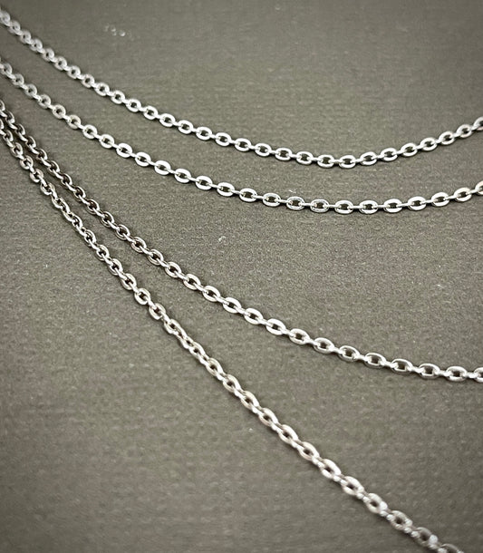 1.2mm Sterling Flat Cable Chains - 16"-22"