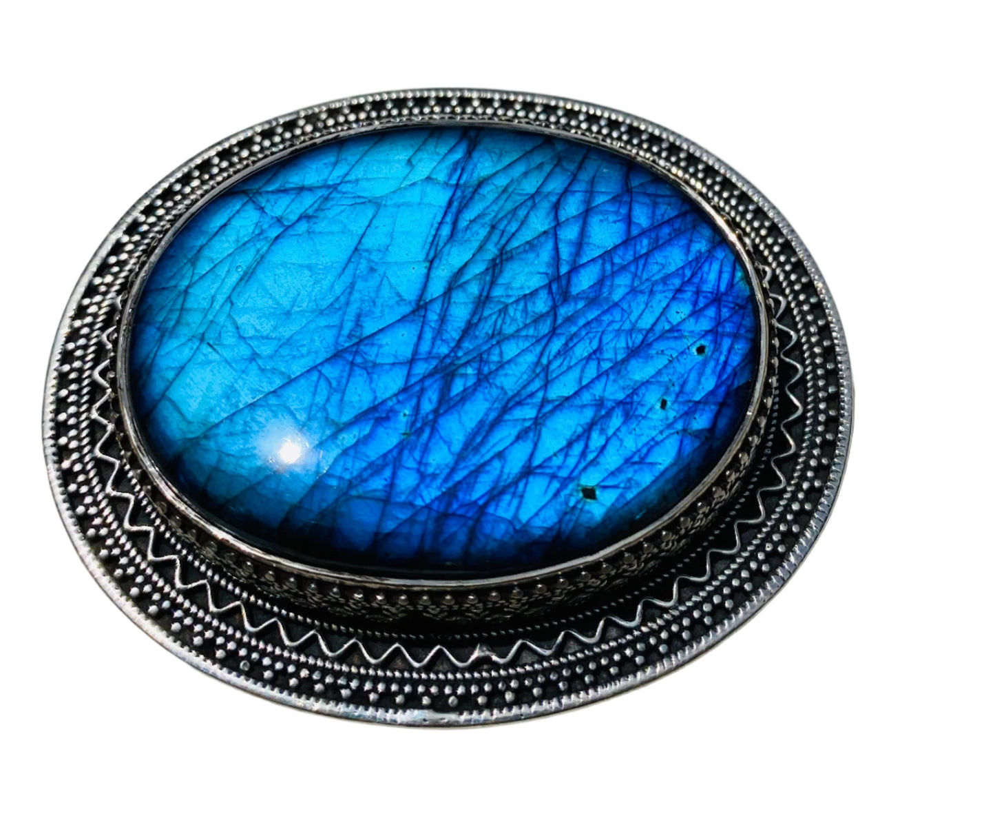 Handmade Sterling Silver Labradorite Belt Buckles