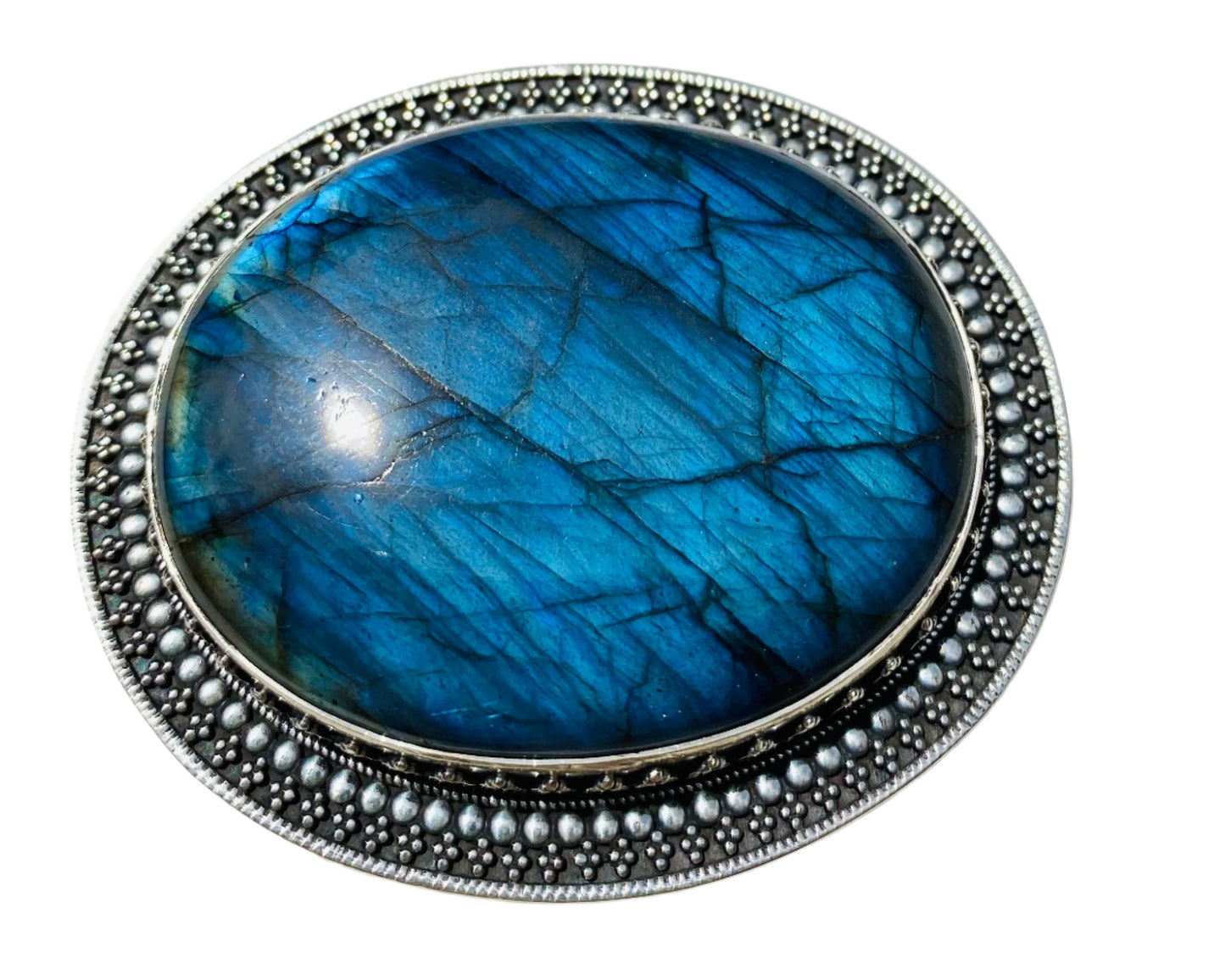 Handmade Sterling Silver Labradorite Belt Buckles
