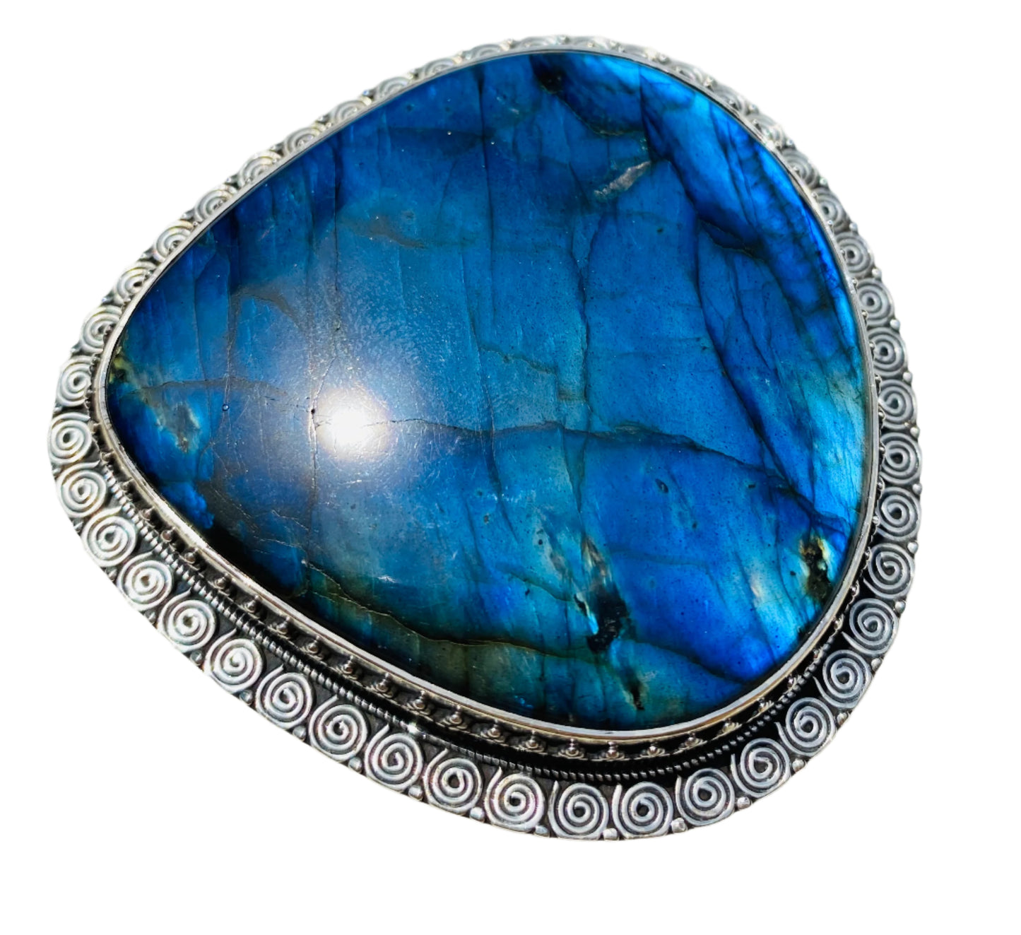 Handmade Sterling Silver Labradorite Belt Buckles