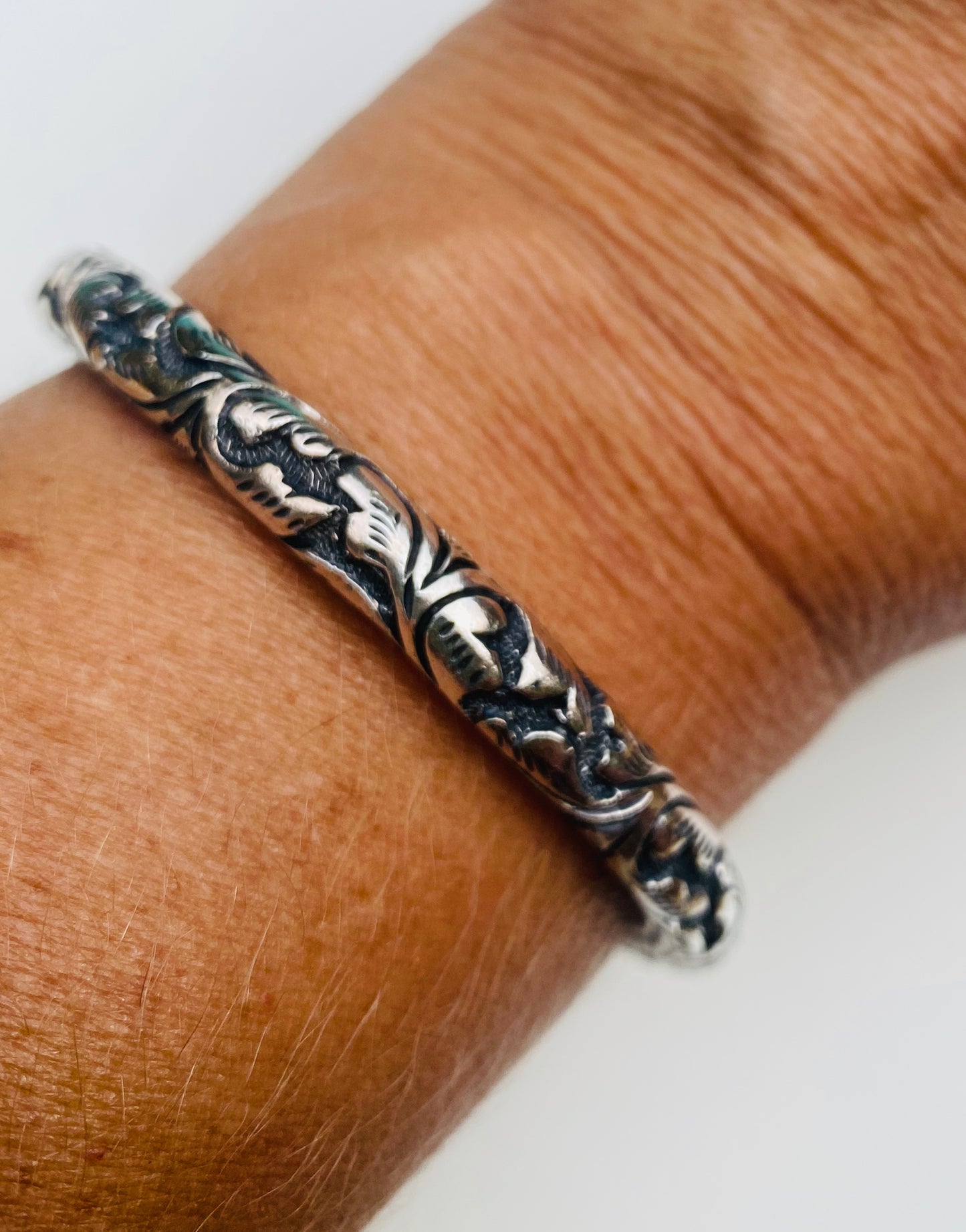 Sterling Silver Carved Cuff Bracelets