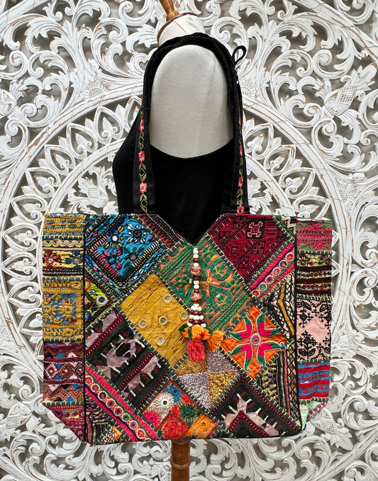 Rajasthani Embroidery Patchwork Purse | Tassels