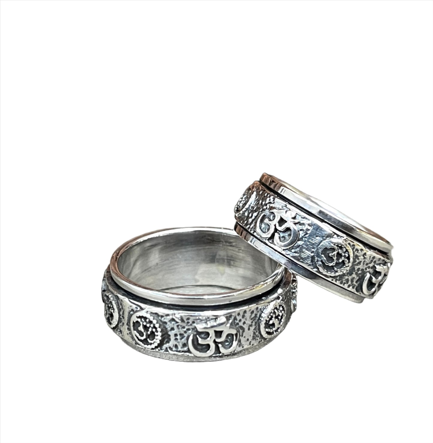 Sterling Om Spinner Rings