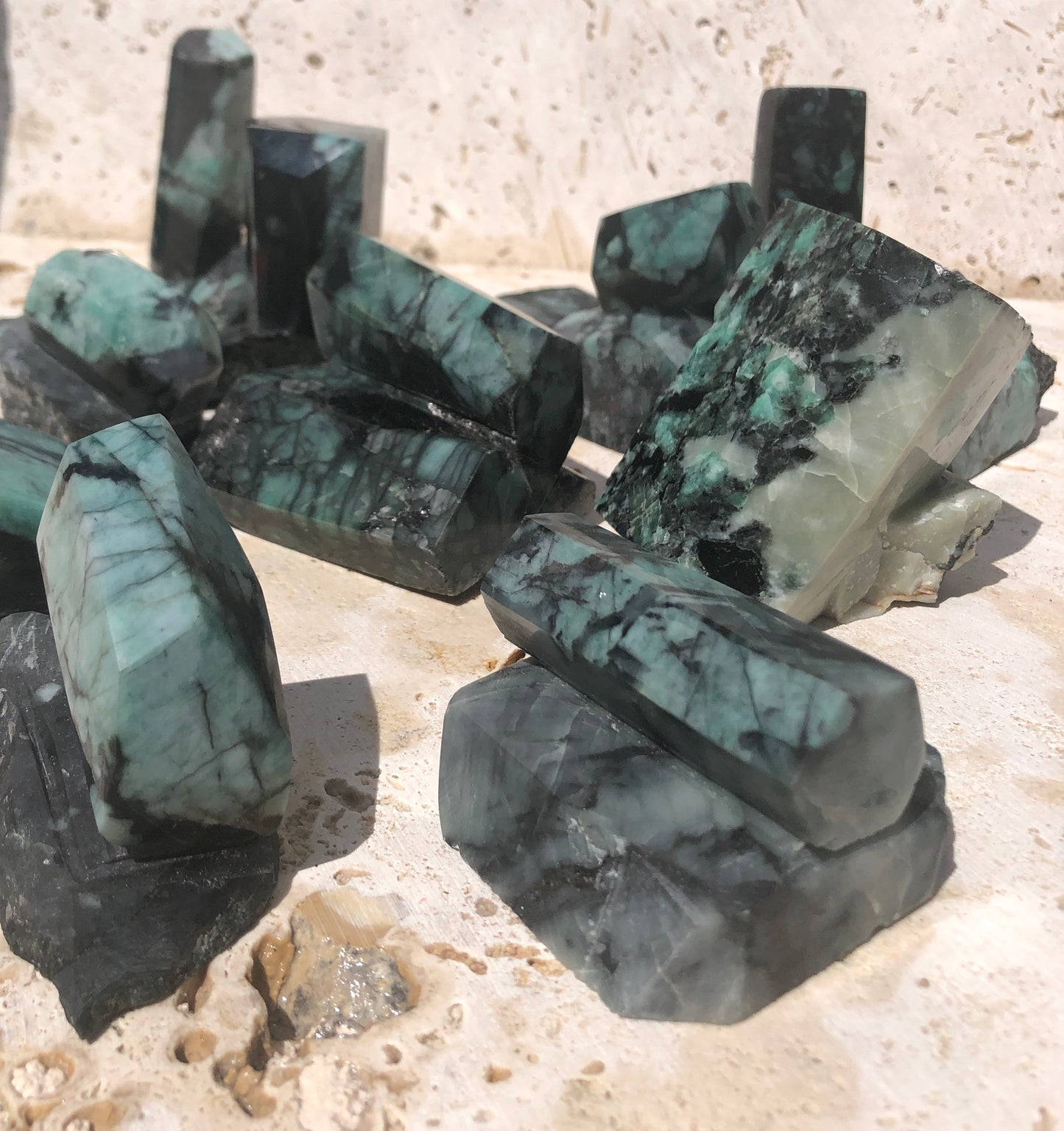 Large polished Freeform Emerald Specimens from Brazil