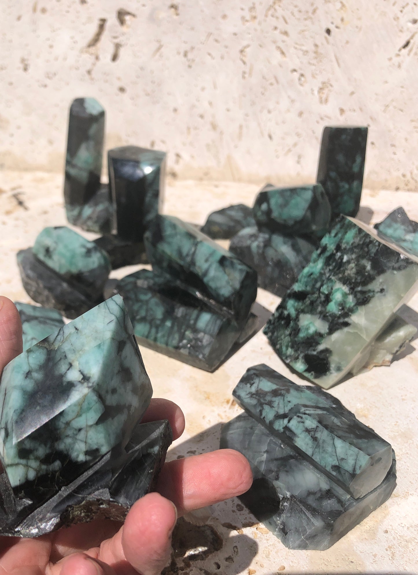 Large polished Freeform Emerald Specimens from Brazil