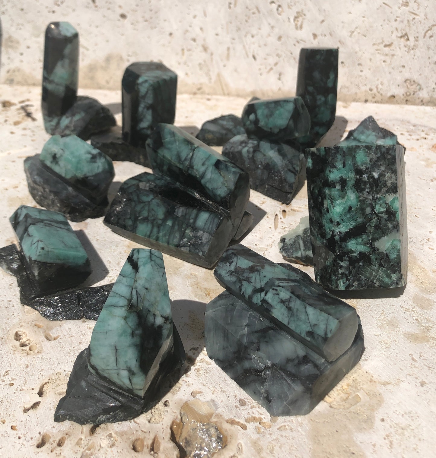 Large polished Freeform Emerald Specimens from Brazil