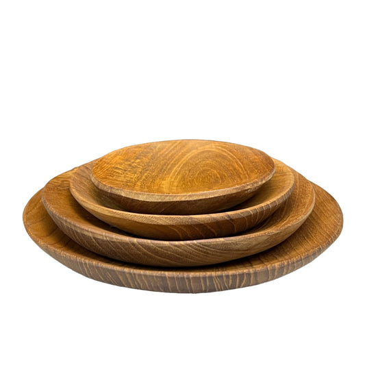 Teak Wood Condiment Plate Round