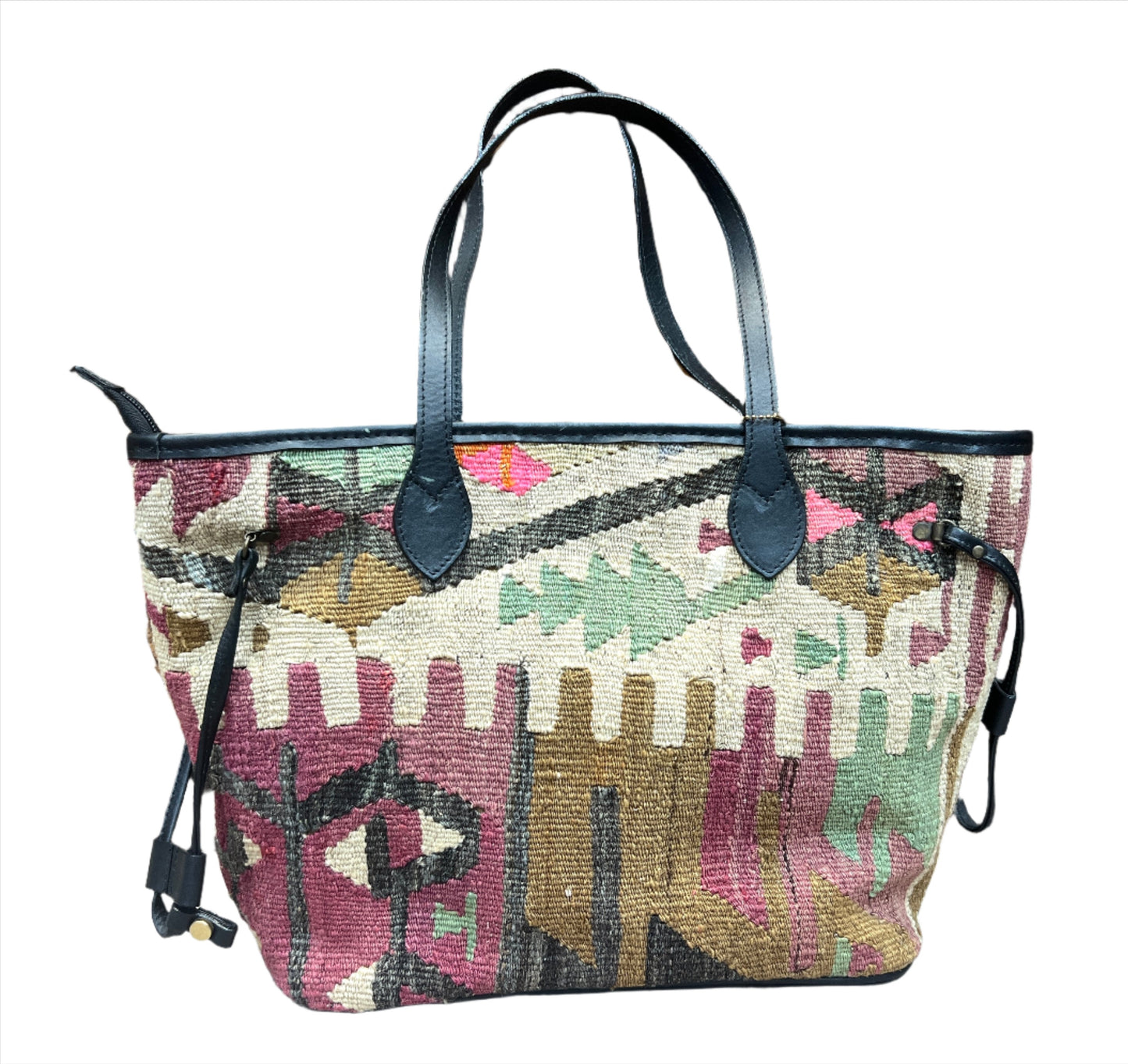 Turkish Kilim Leather Tote Bags