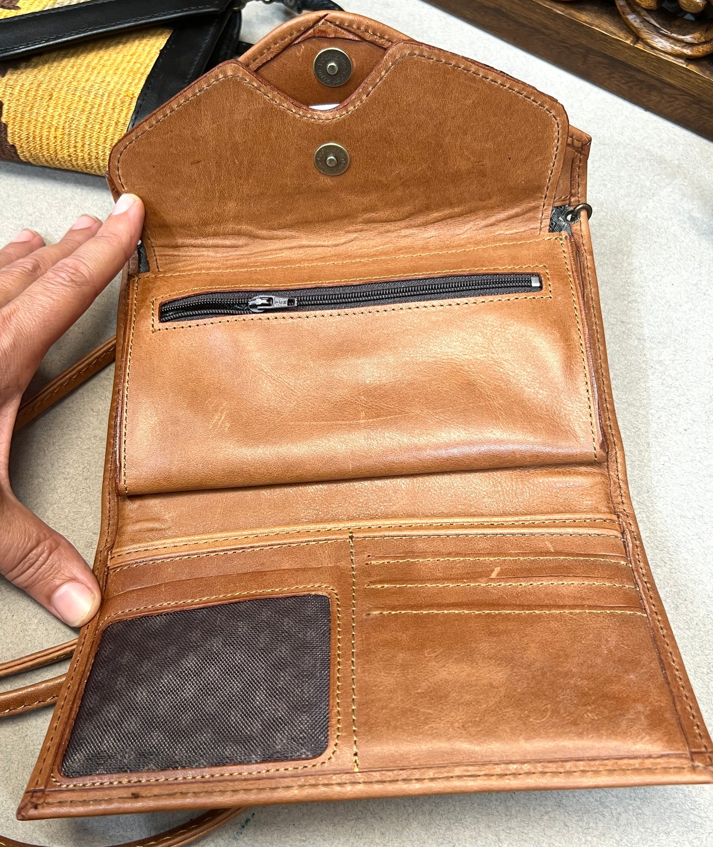 Turkish Kilim Leather Wallet Bags