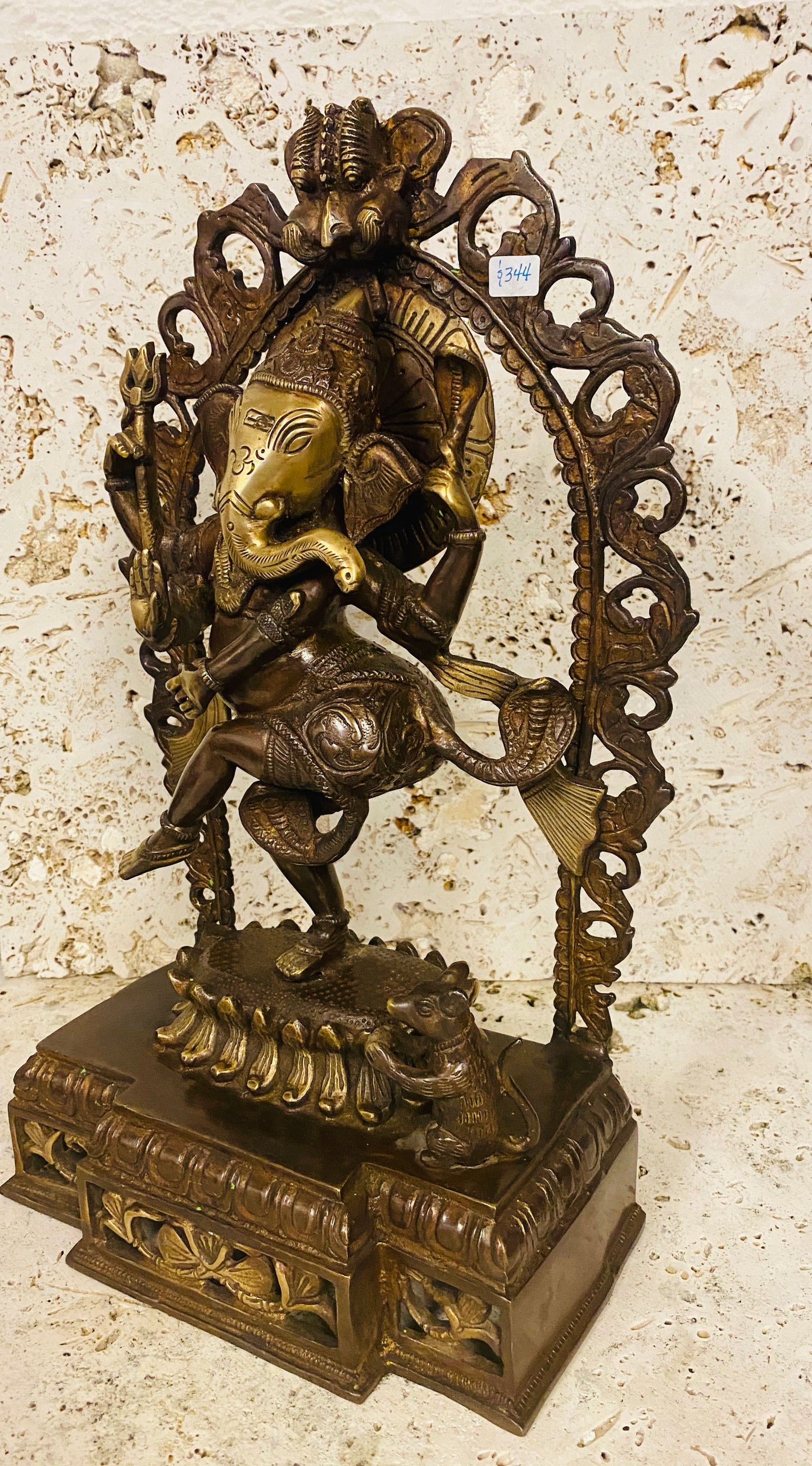 Hand Finished Brass Ganesh Statues - Remover of Obstacles 39cm x 25cm
