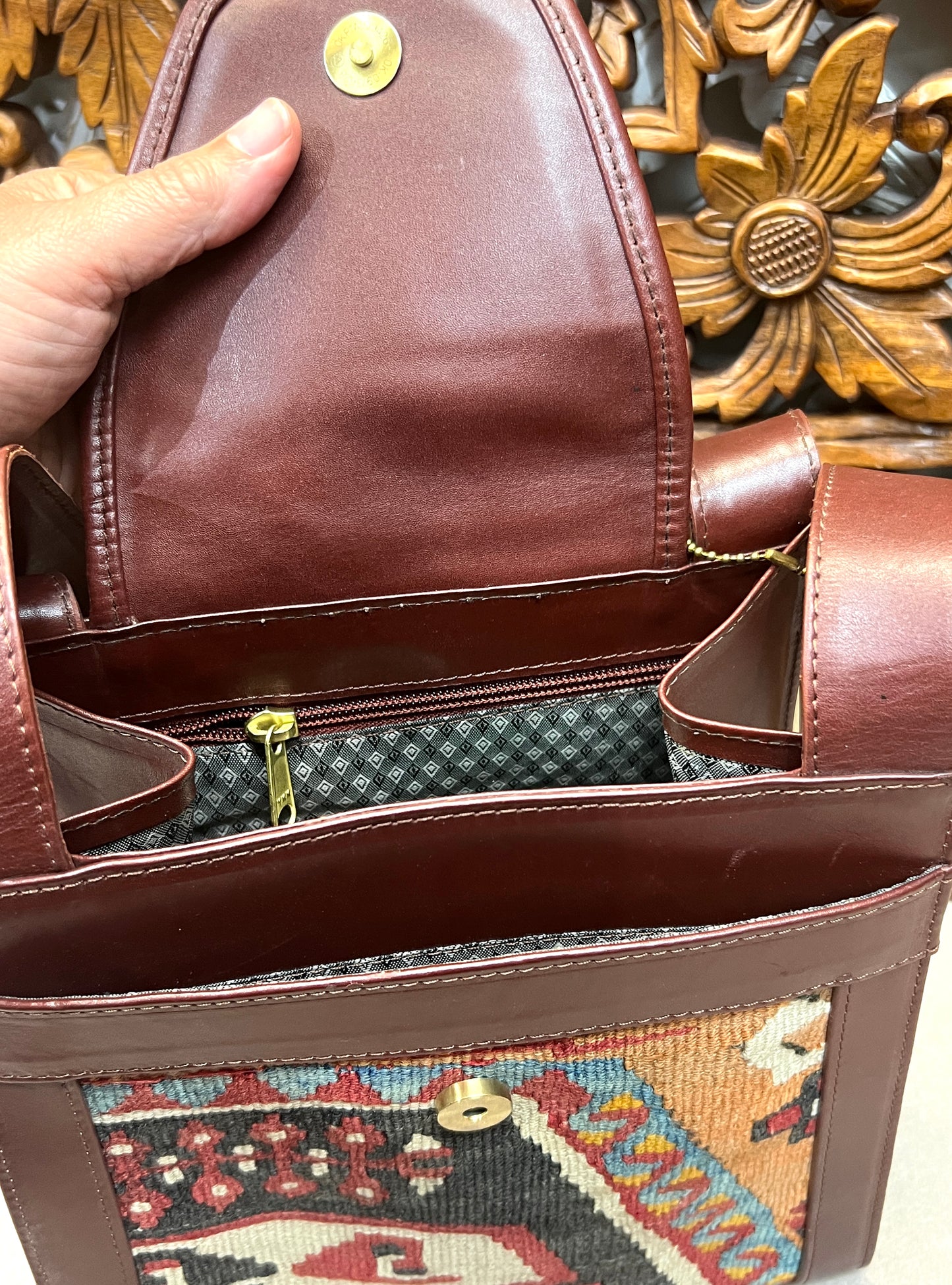 Turkish Kilim Leather Bags