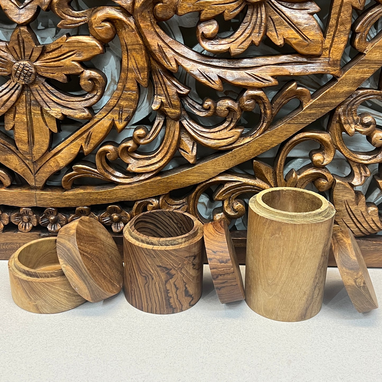 Teak Wood Condiment Storage