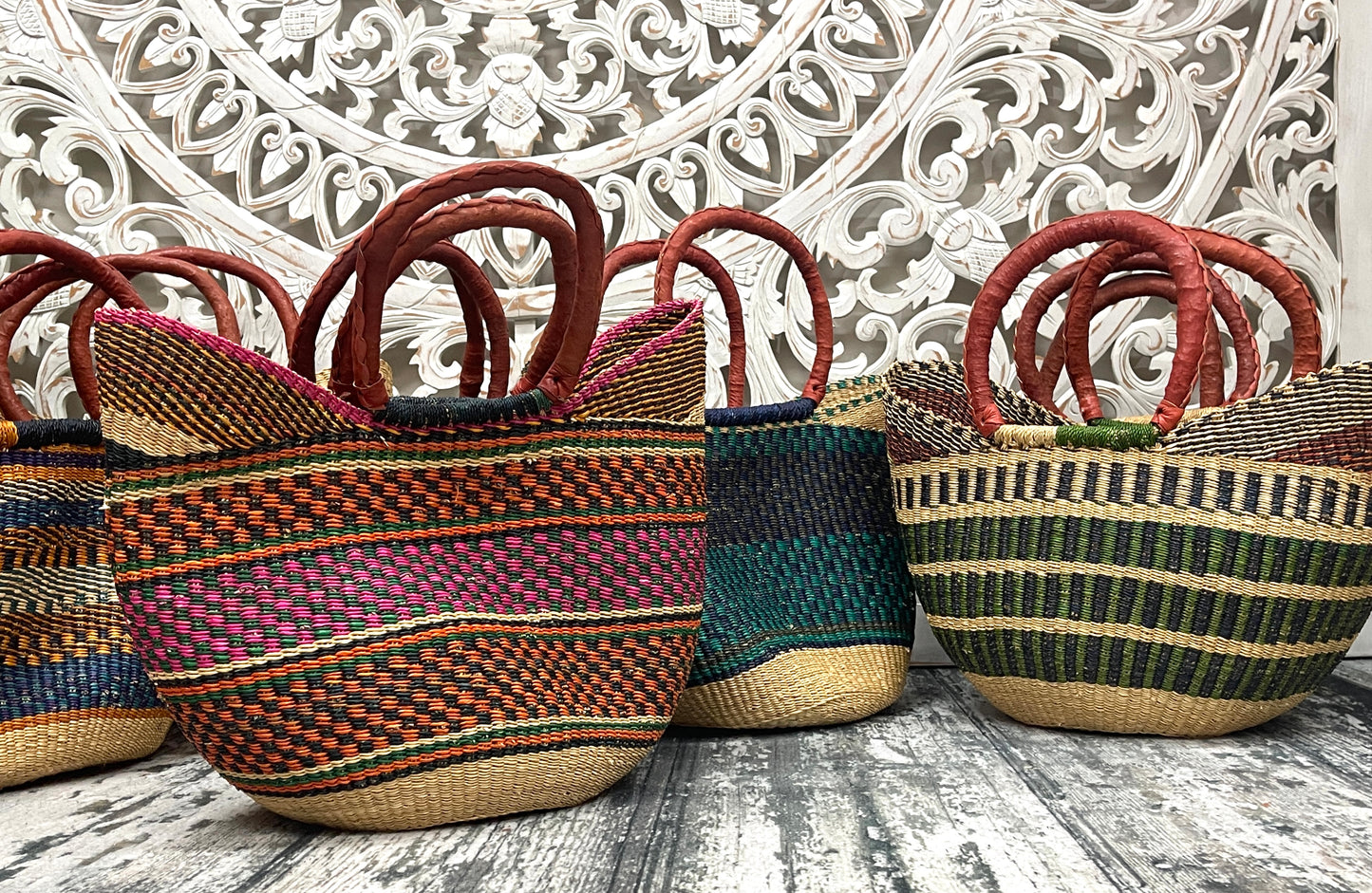 Full Size African Grass Market Bags