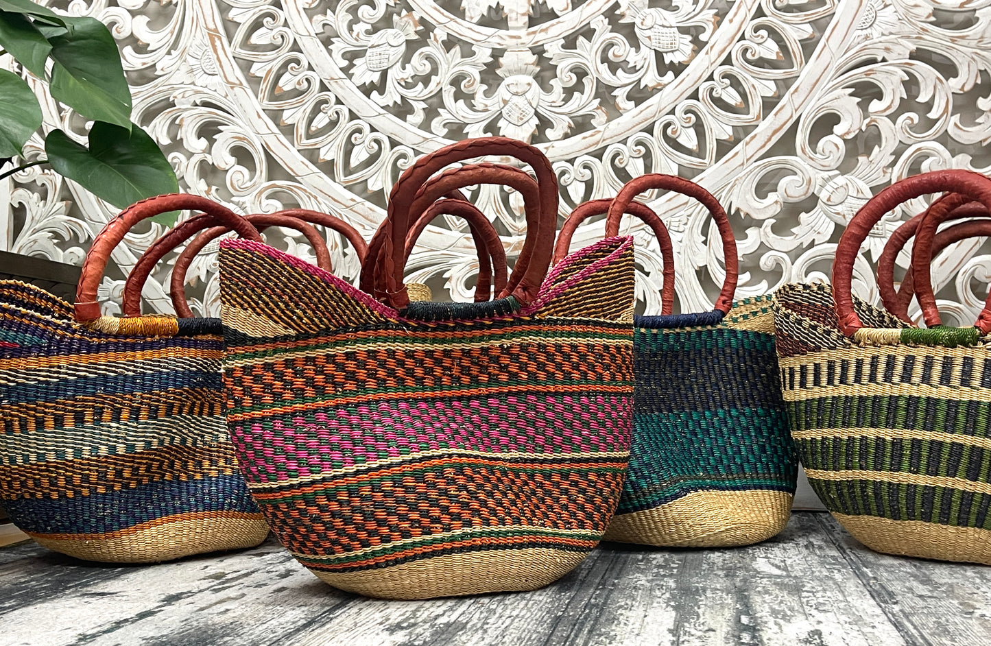 Full Size African Grass Market Bags