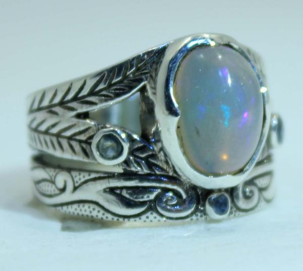 Sterling Silver Hand Etched Ring