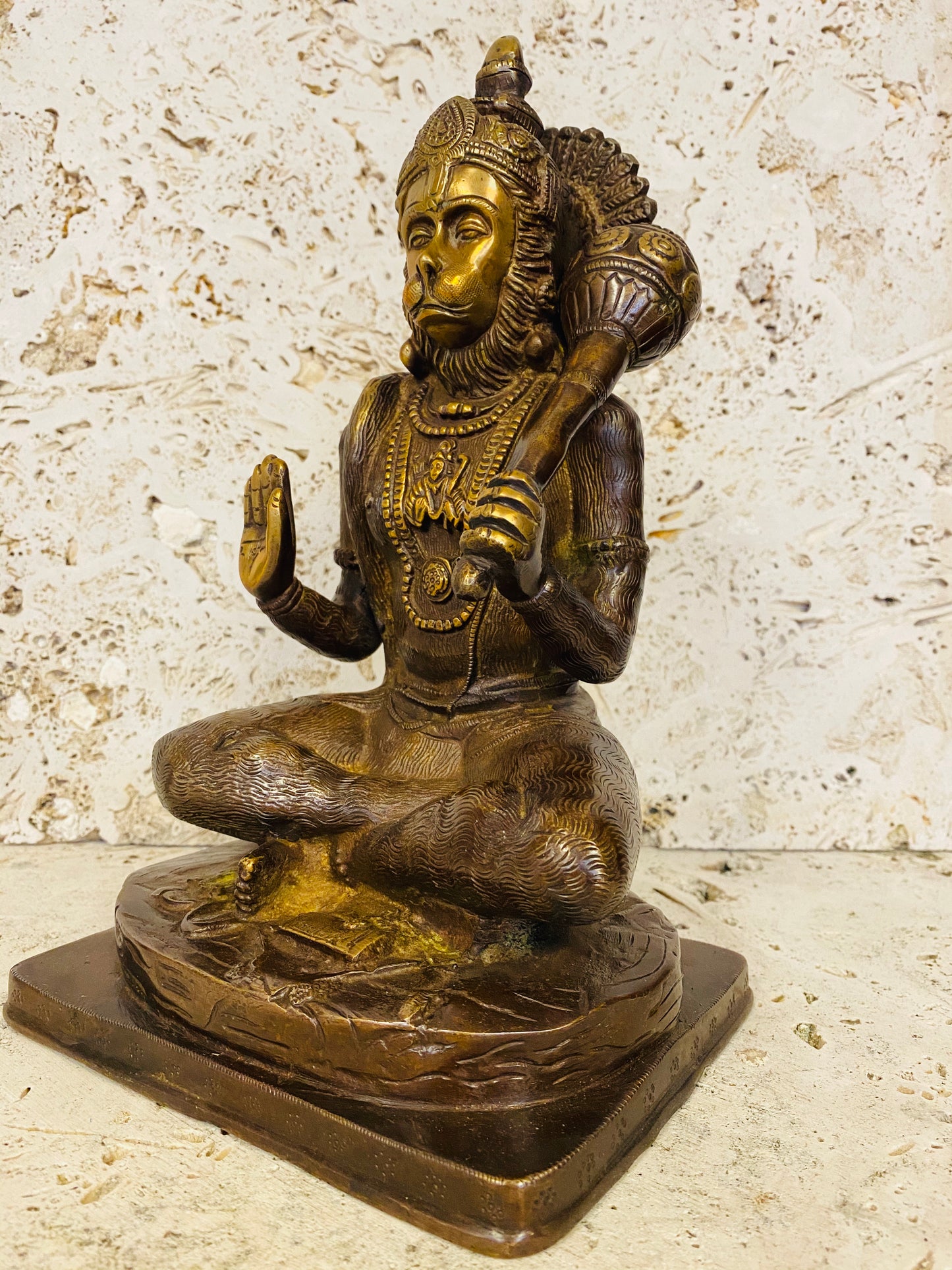 Hand Finished Brass Hanuman Statues - 30cm x 18cm