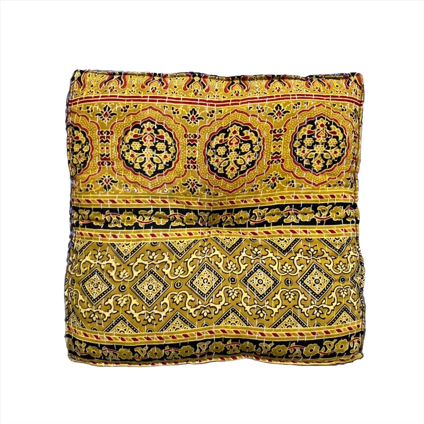 Square Rajasthani Kantha Floor Pillow