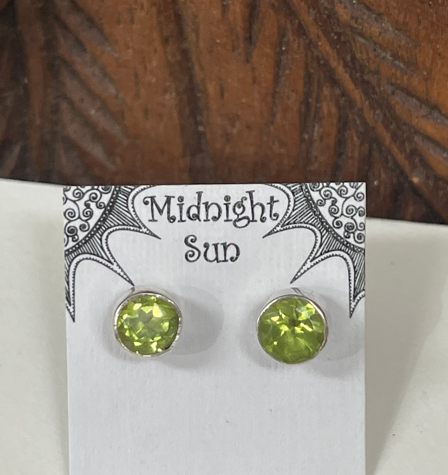 Peridot Sterling Silver Faceted Stud Earrings - 3 sizes Available
