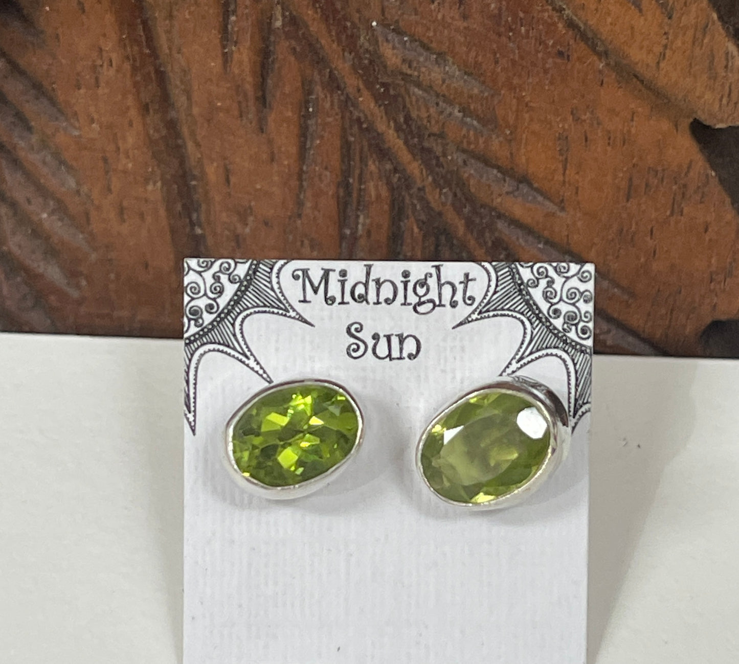 Peridot Sterling Silver Faceted Stud Earrings - 3 sizes Available