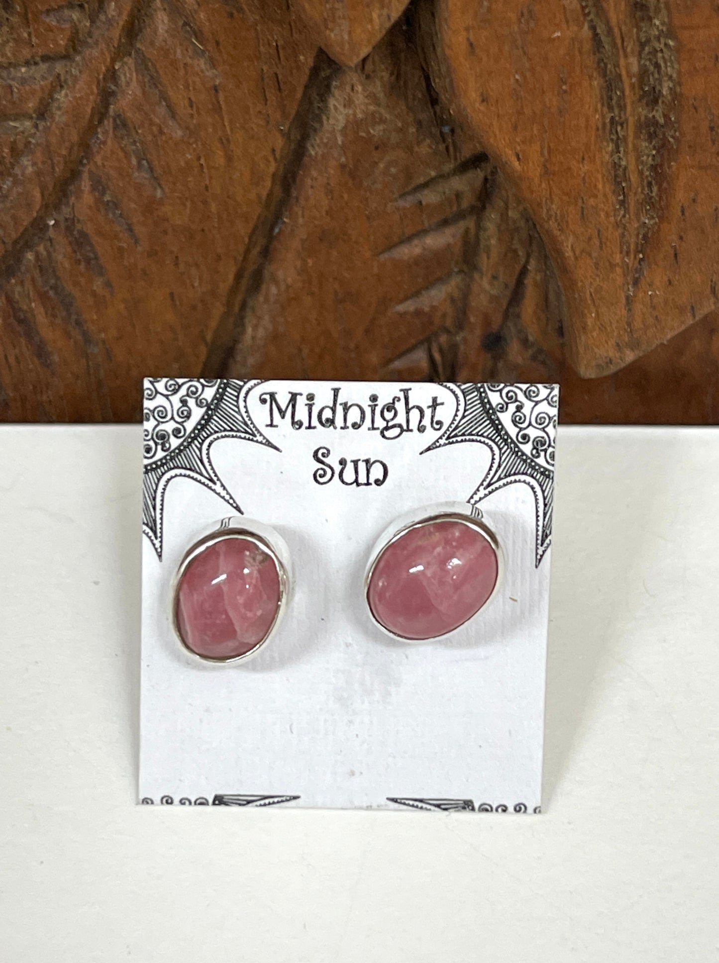 Rhodochrosite Sterling Silver Stud Earrings