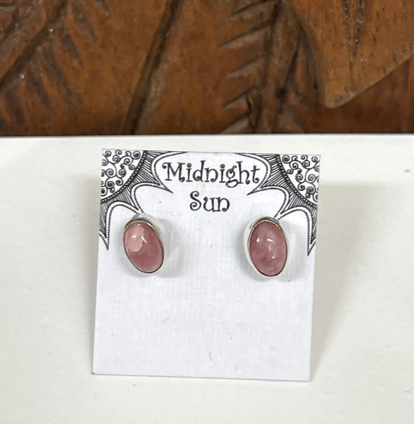 Rhodochrosite Sterling Silver Stud Earrings