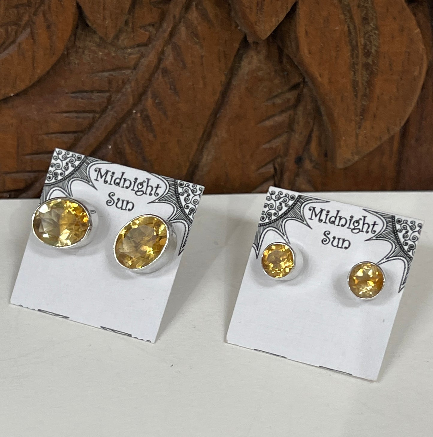 Citrine Sterling Silver Stud Earrings