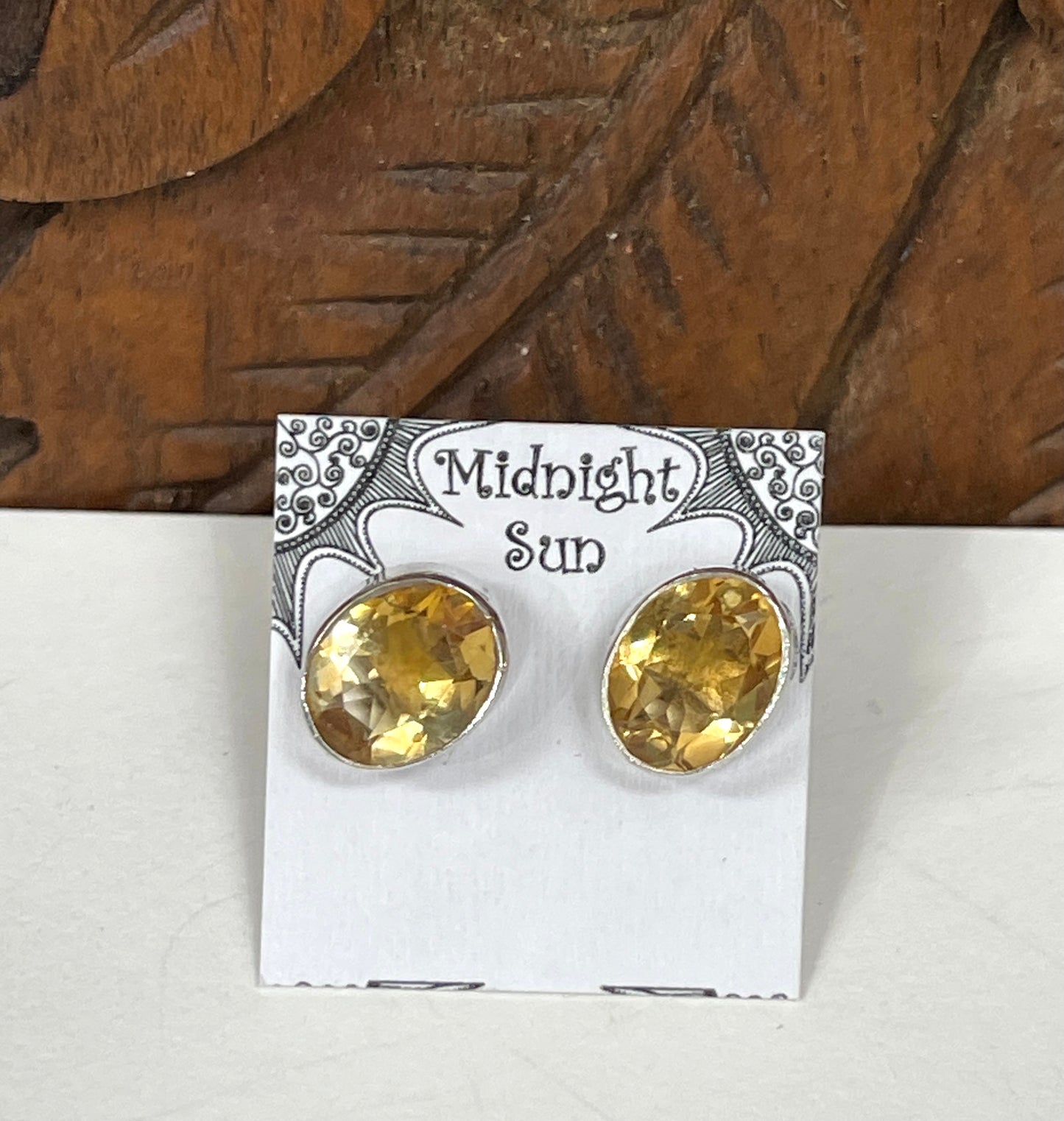 Citrine Sterling Silver Stud Earrings