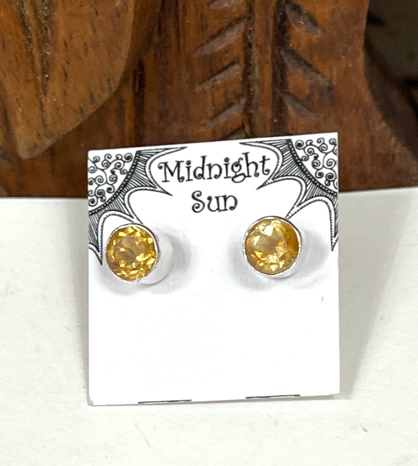 Citrine Sterling Silver Stud Earrings