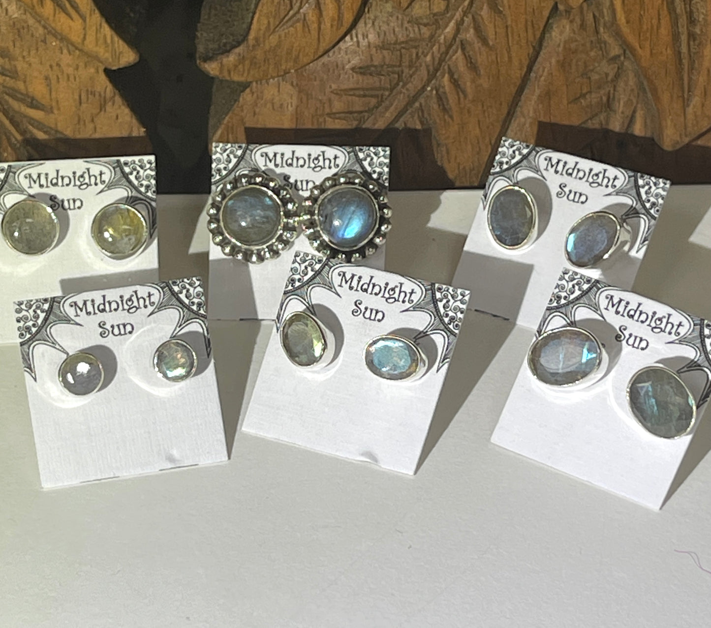 Labradorite Sterling Silver Stud Earrings