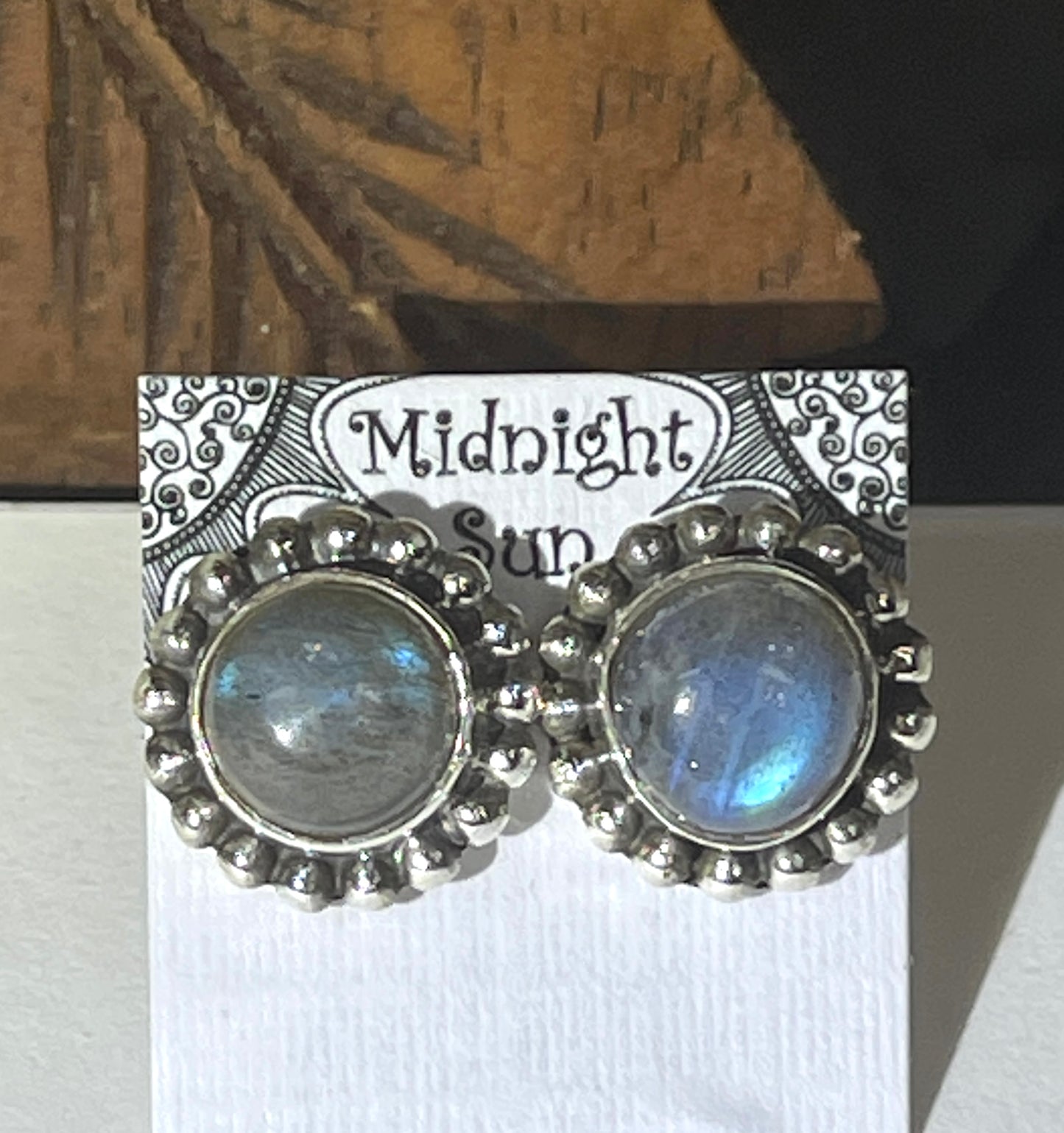 Labradorite Sterling Silver Stud Earrings