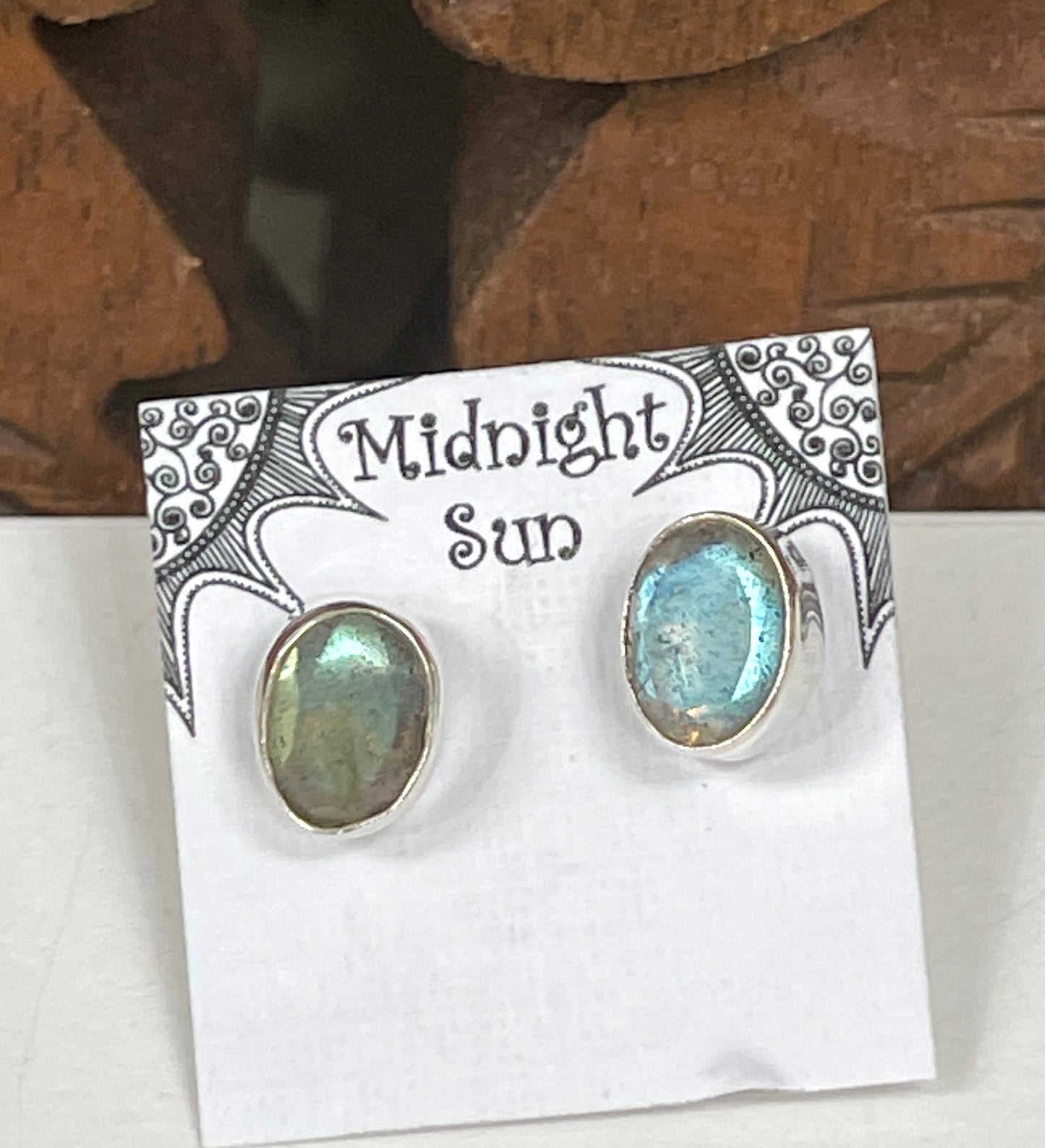 Labradorite Sterling Silver Stud Earrings