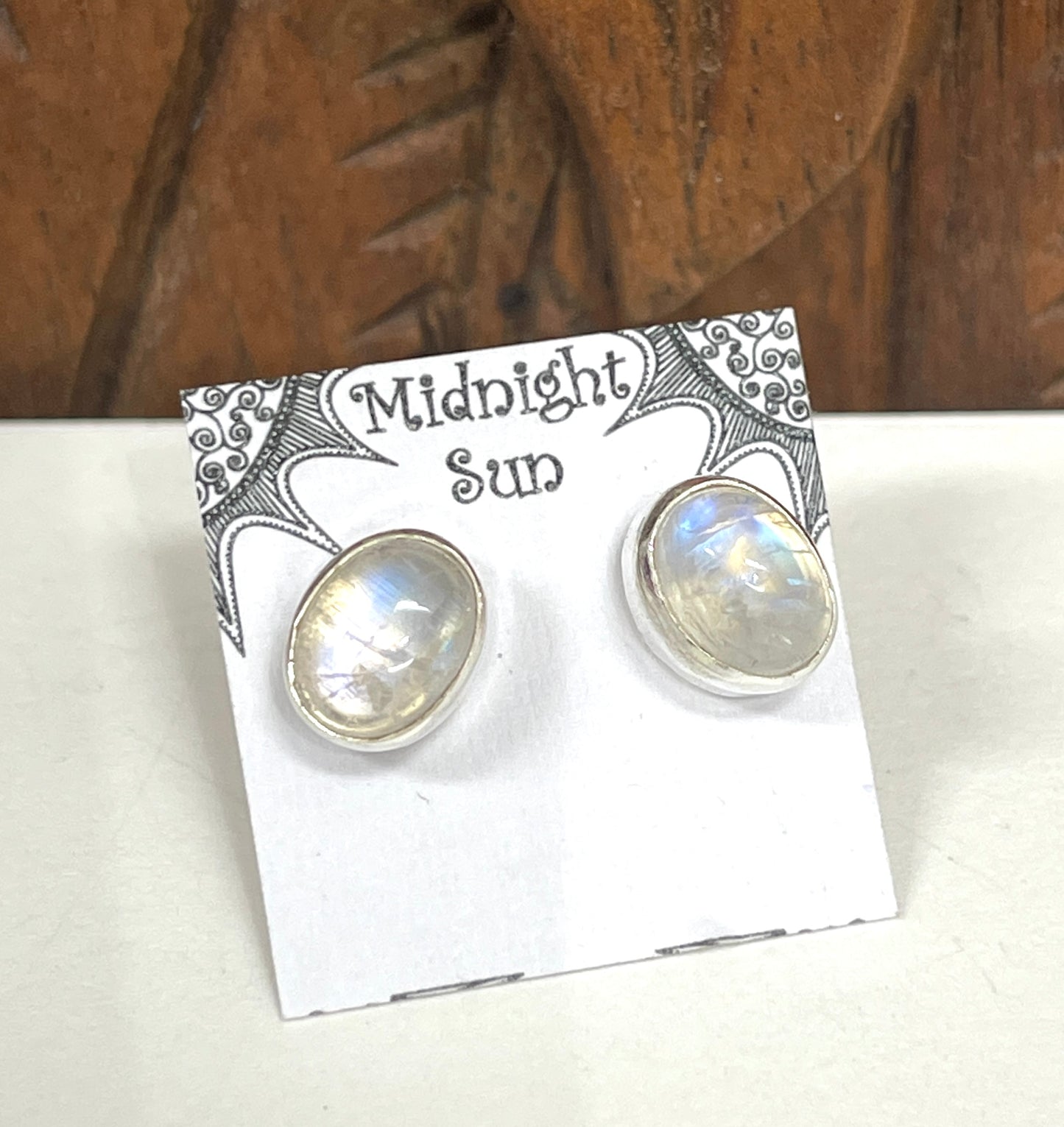 Moonstone Sterling Silver Stud Earrings - 5 Sizes Available