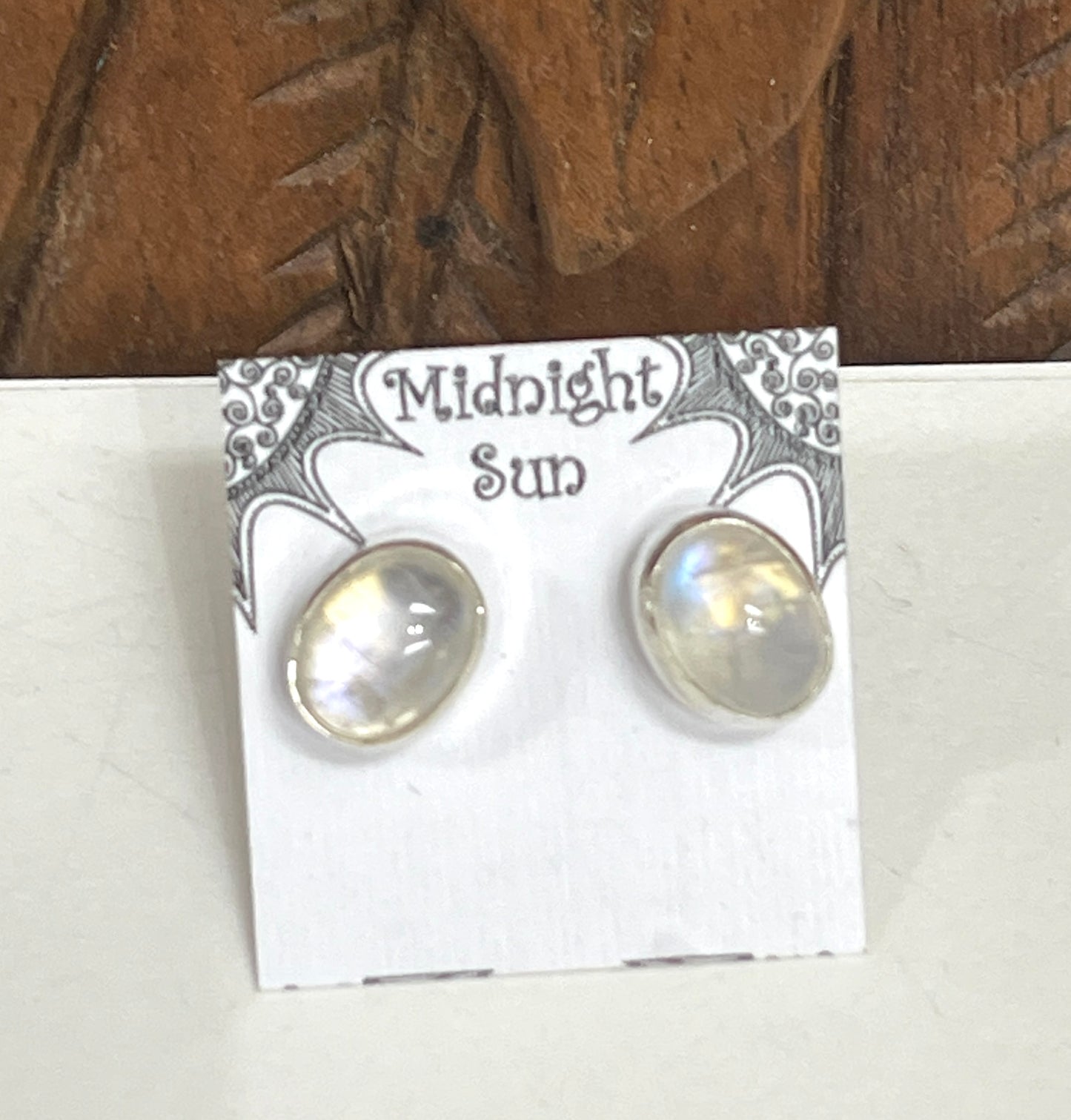 Moonstone Sterling Silver Stud Earrings - 5 Sizes Available