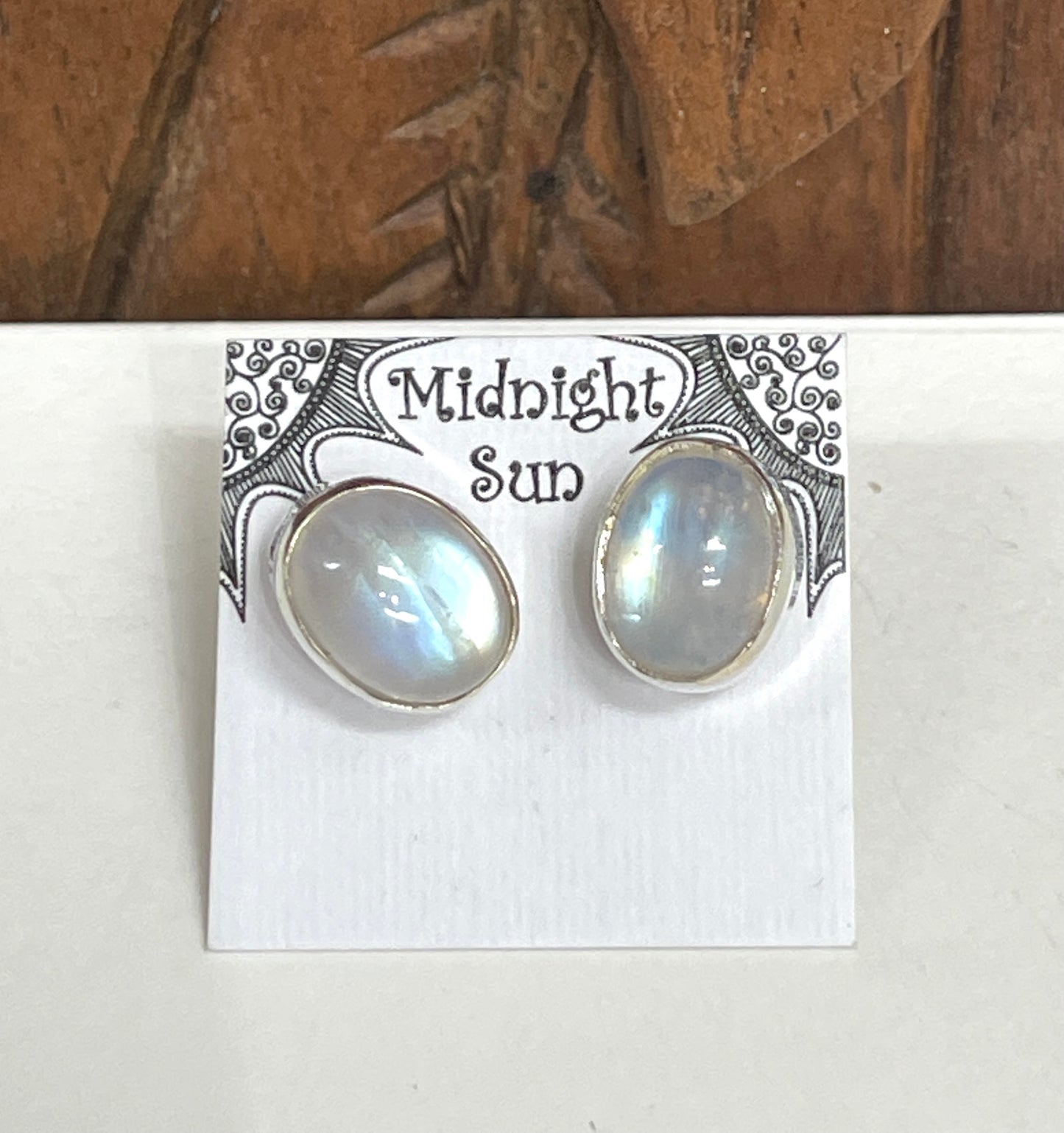 Moonstone Sterling Silver Stud Earrings - 5 Sizes Available