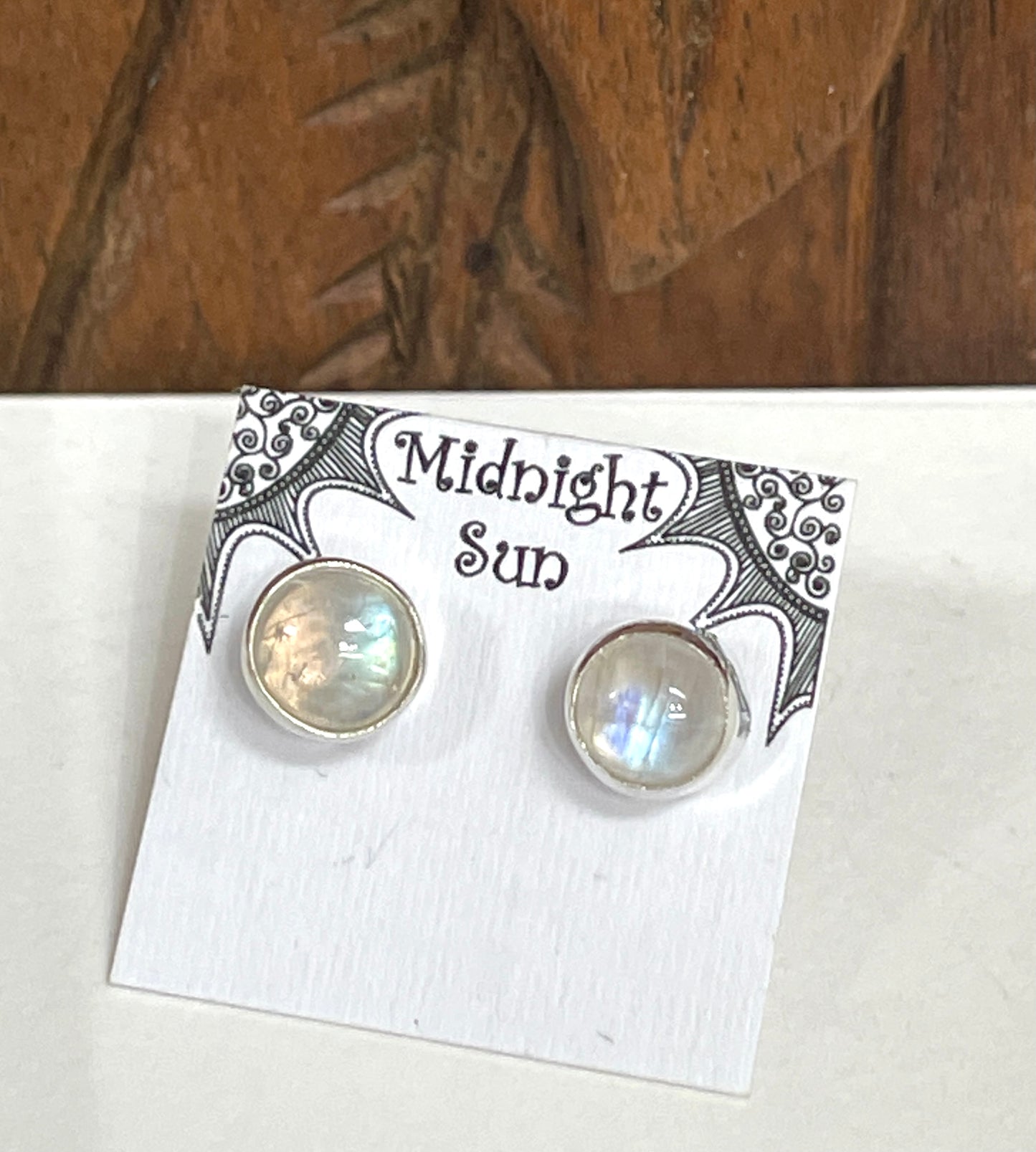 Moonstone Sterling Silver Stud Earrings - 5 Sizes Available