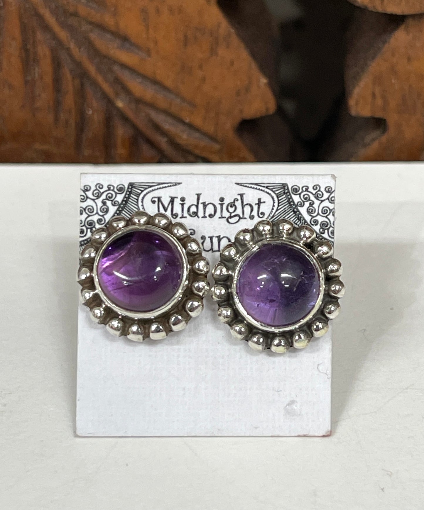 Amethyst Sterling Silver Stud Earrings - 2 Sizes Available