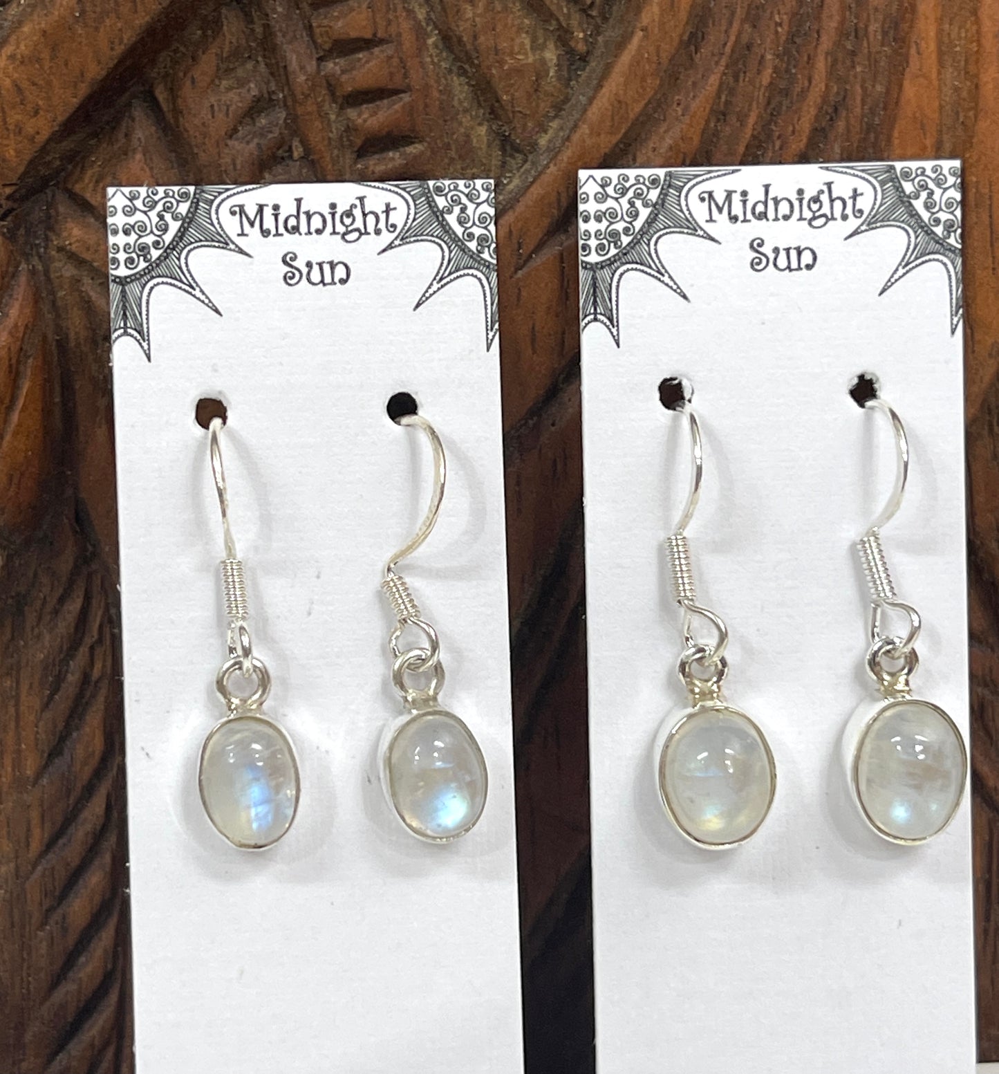 Rainbow Moonstone Oval Earrings - 2 sizes Available