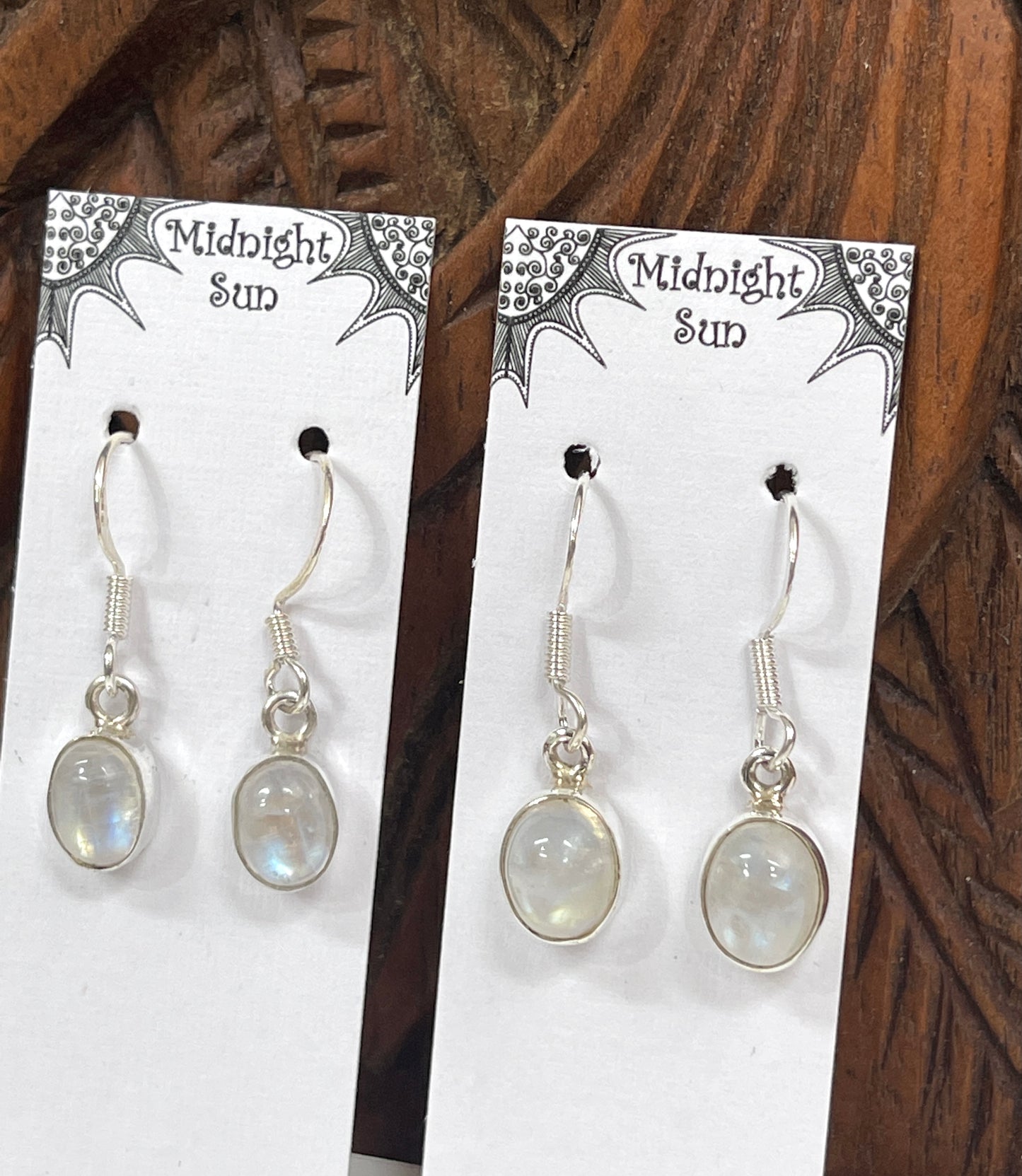 Rainbow Moonstone Oval Earrings - 2 sizes Available