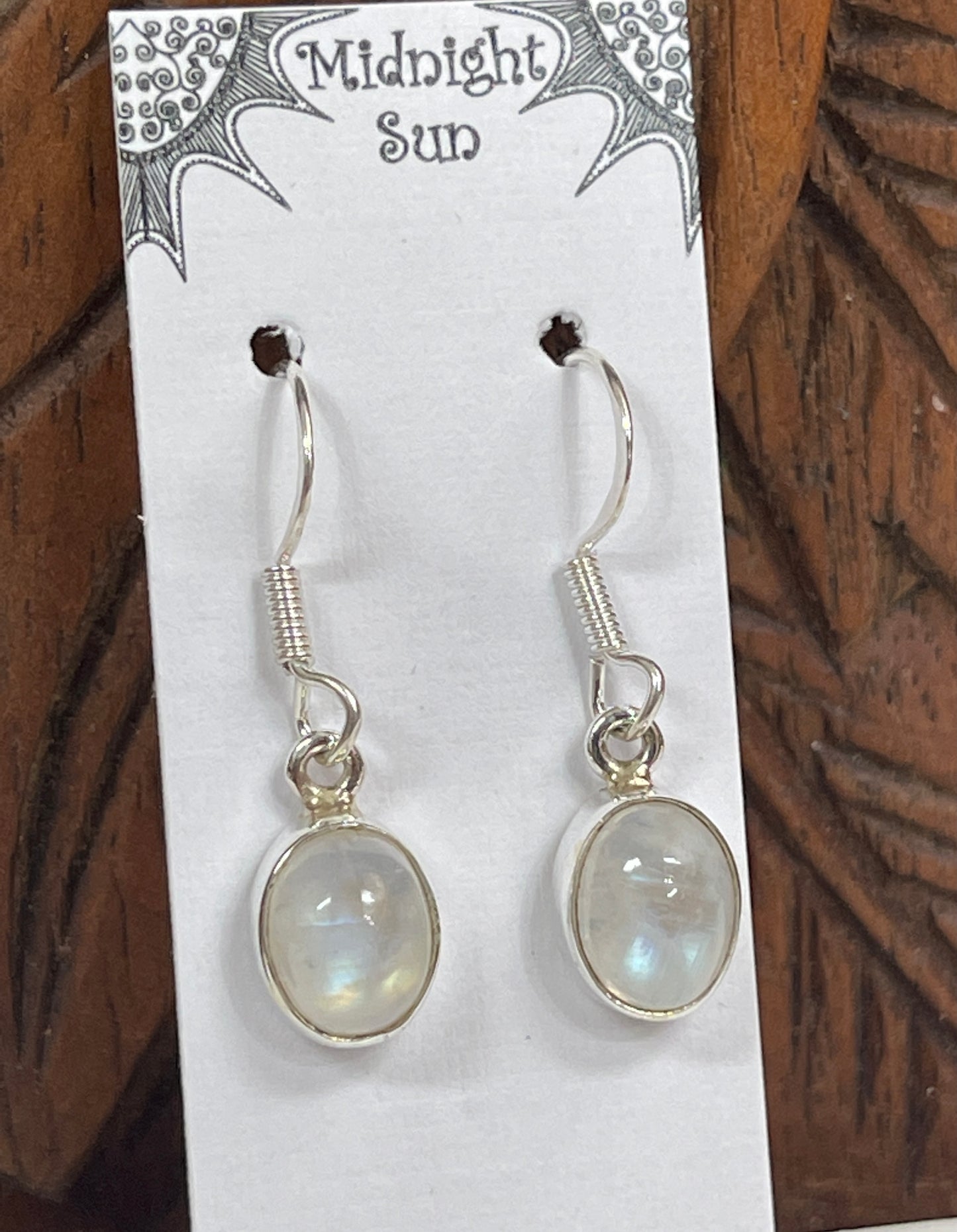 Rainbow Moonstone Oval Earrings - 2 sizes Available