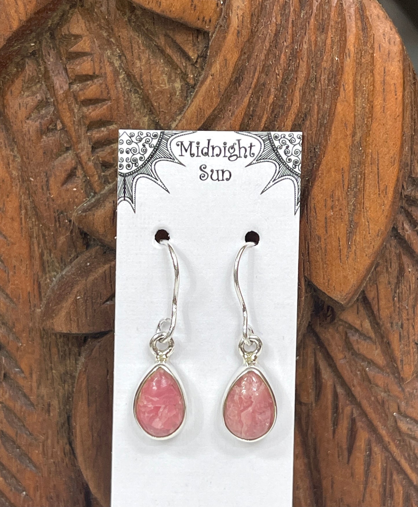 Rhodochrosite Sterling Silver Earrings