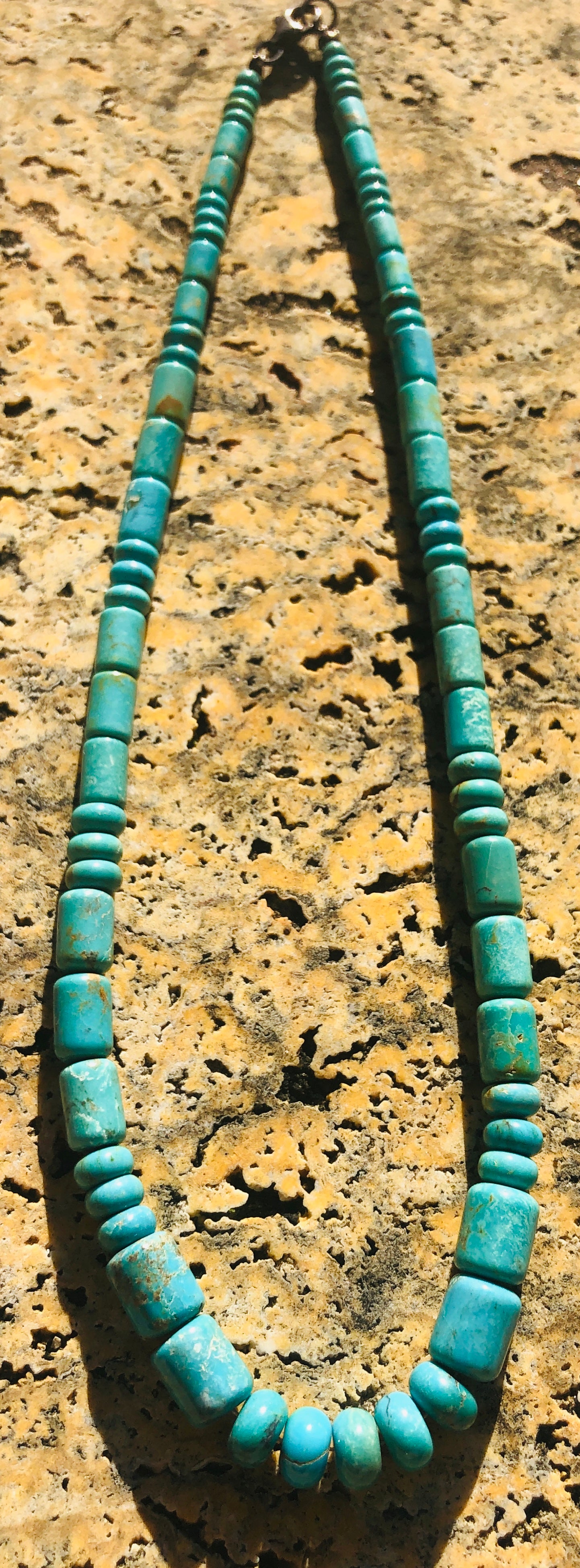 Natural Turquoise Tube Necklace