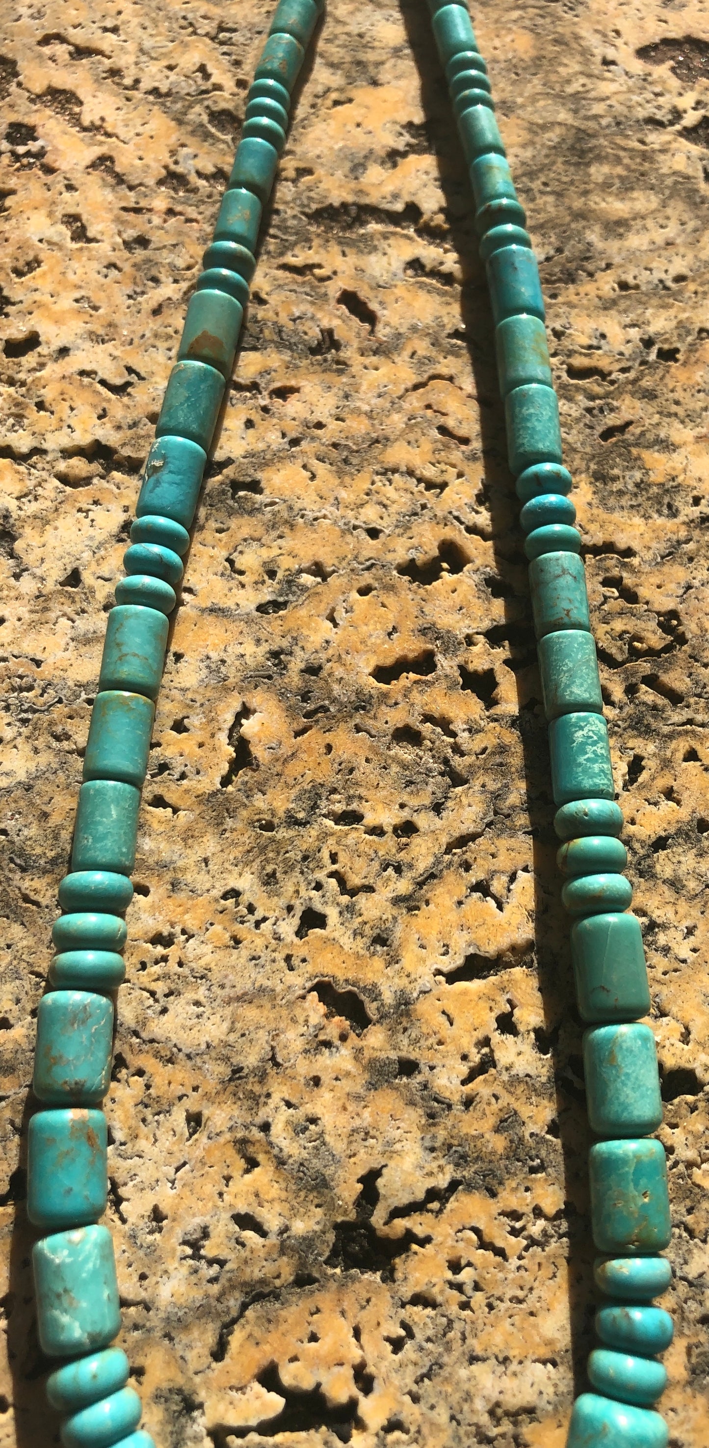Natural Turquoise Tube Necklace