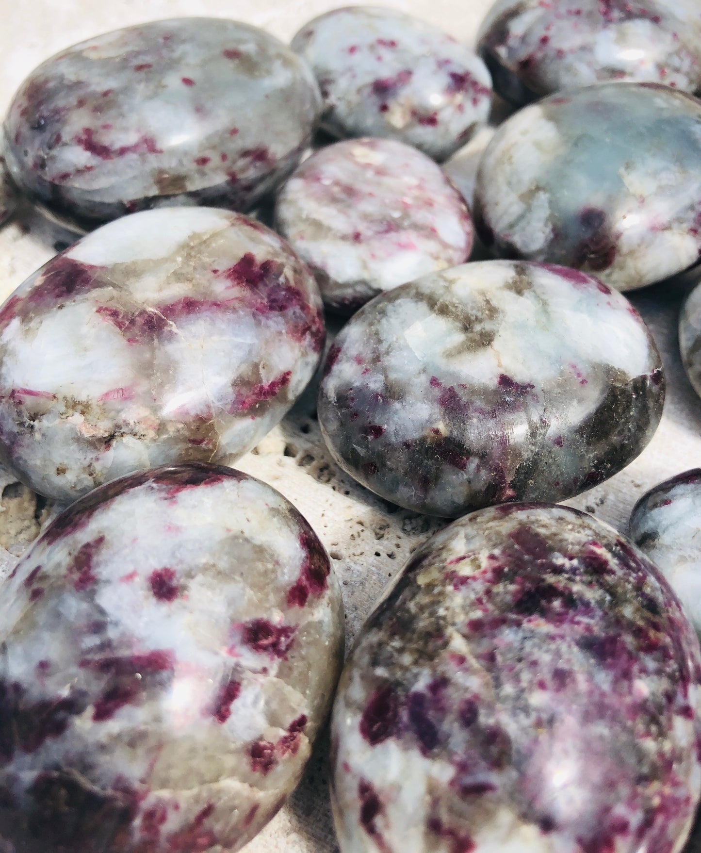 Rubelite Tourmaline Palm Stones