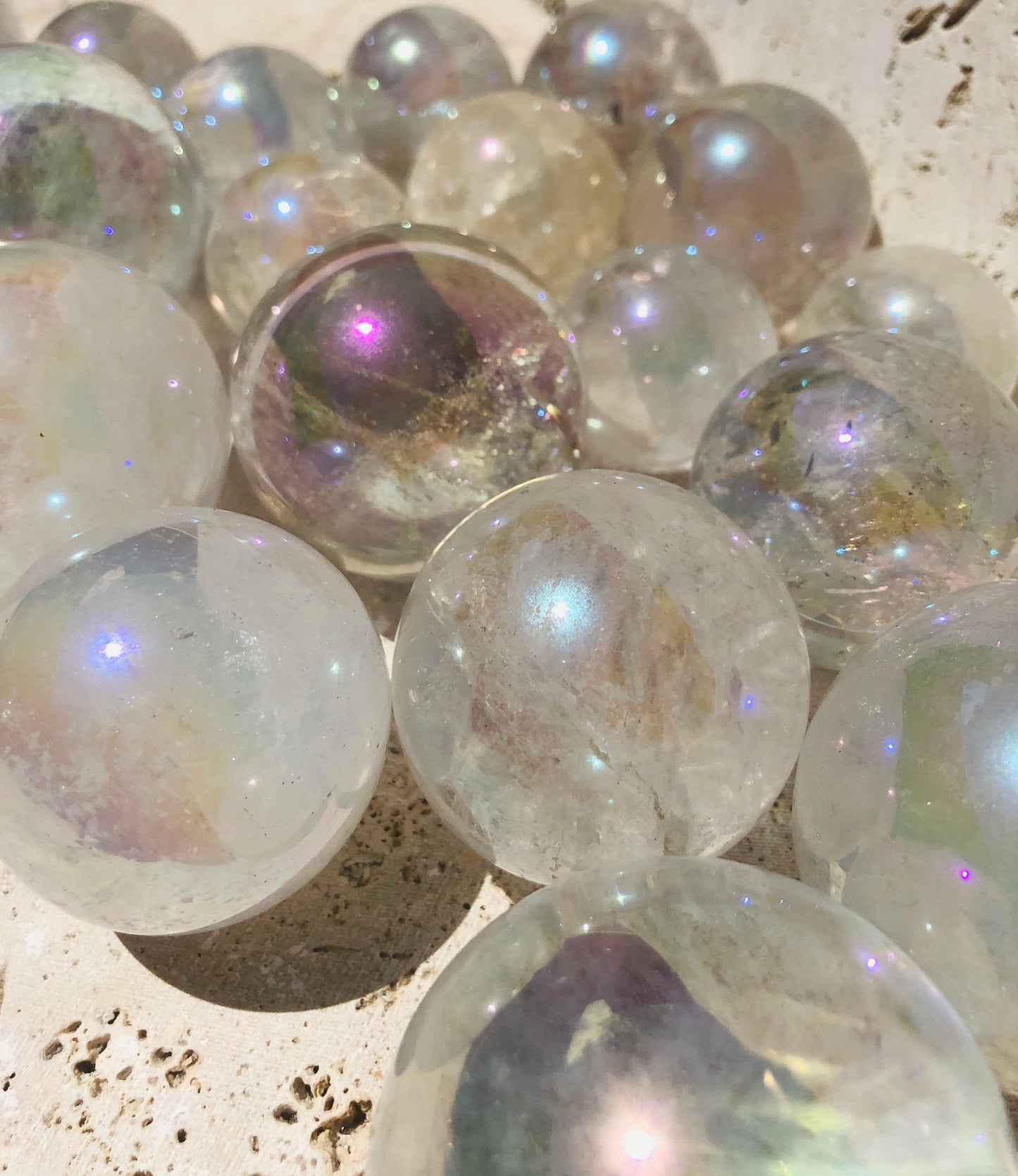 Angel Aura Quartz Crystal Spheres