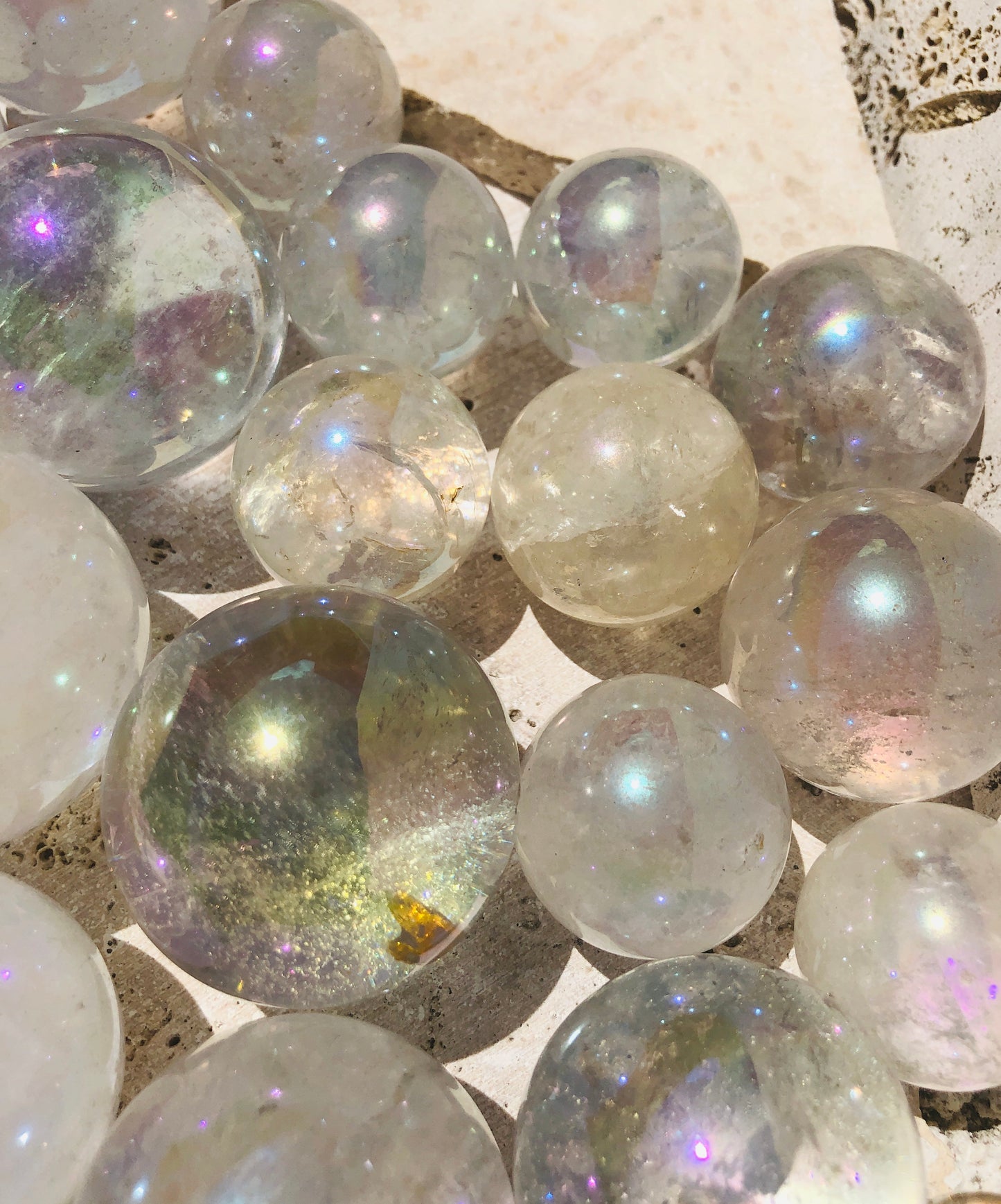 Angel Aura Quartz Crystal Spheres