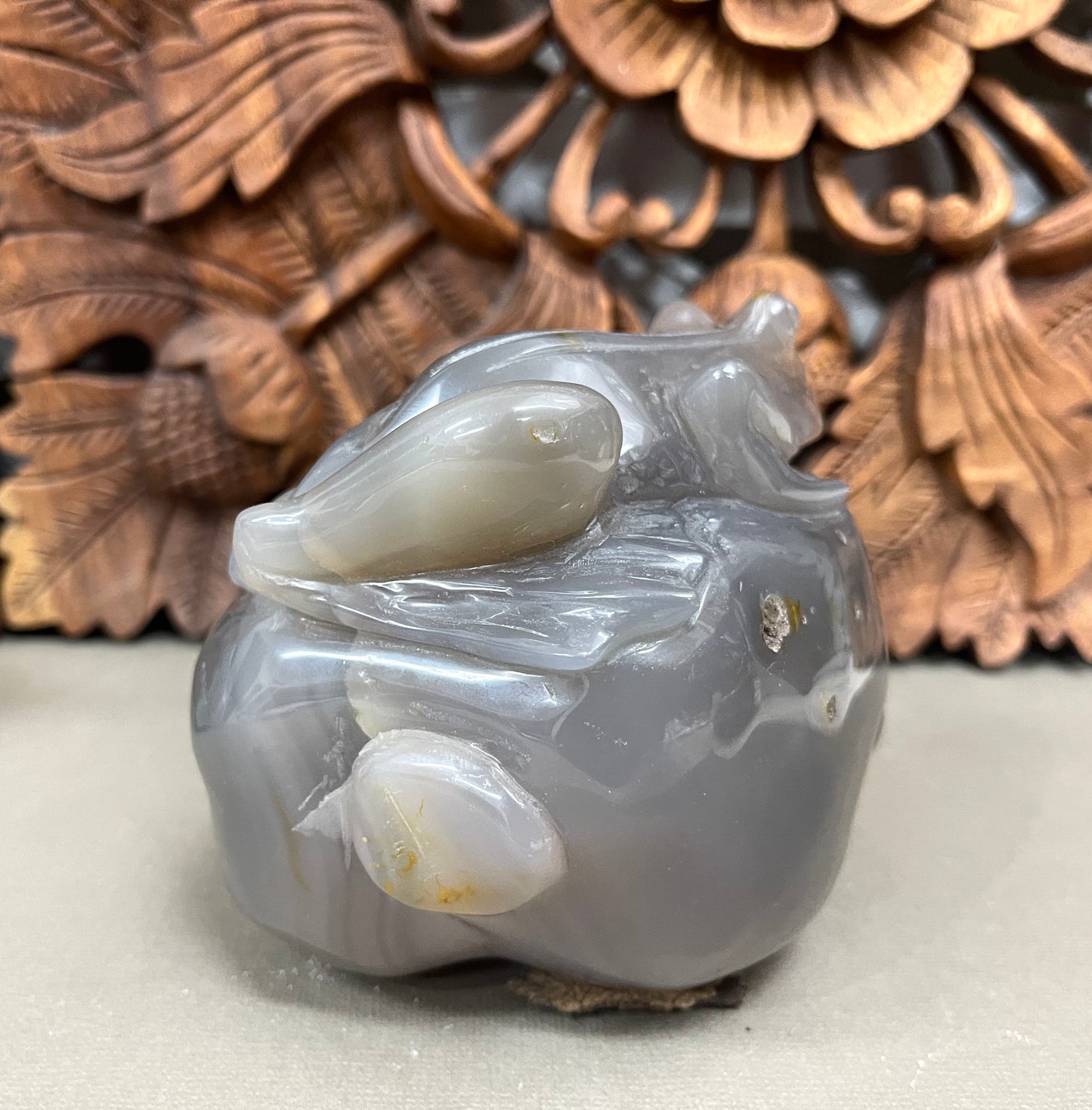 Carved Agate Frog