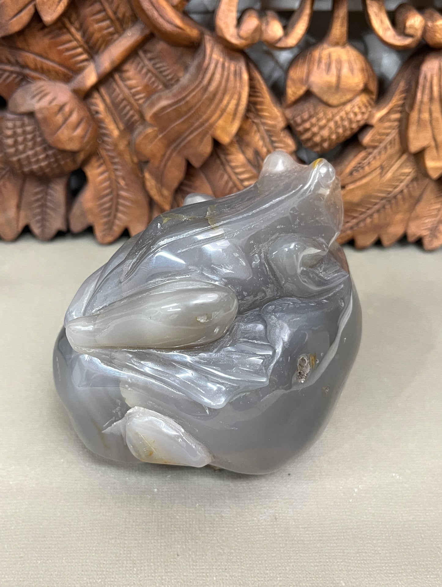 Carved Agate Frog