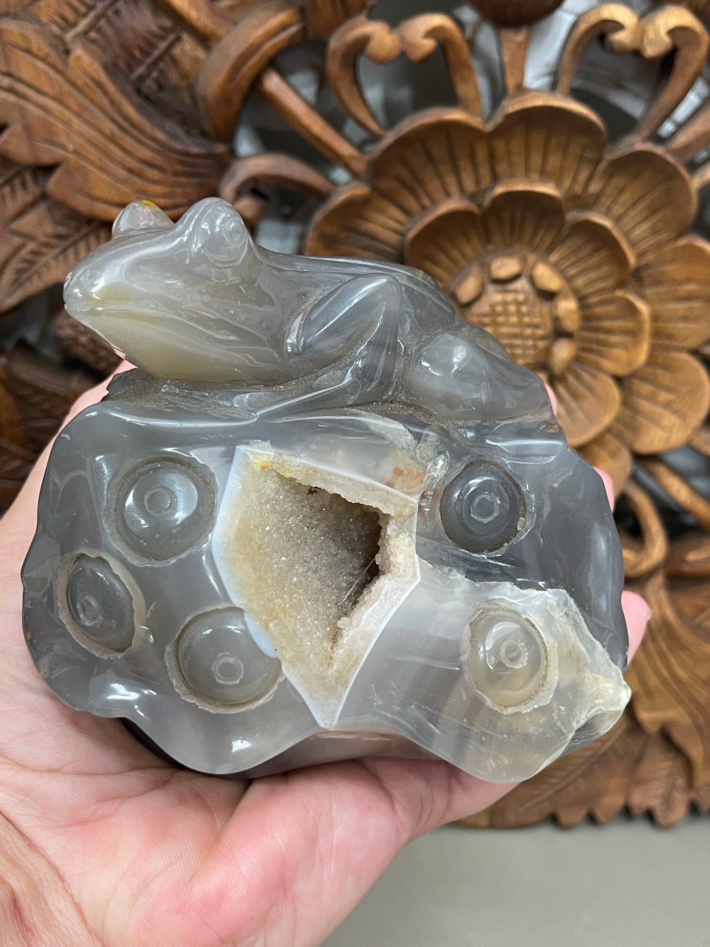 Carved Agate Frog